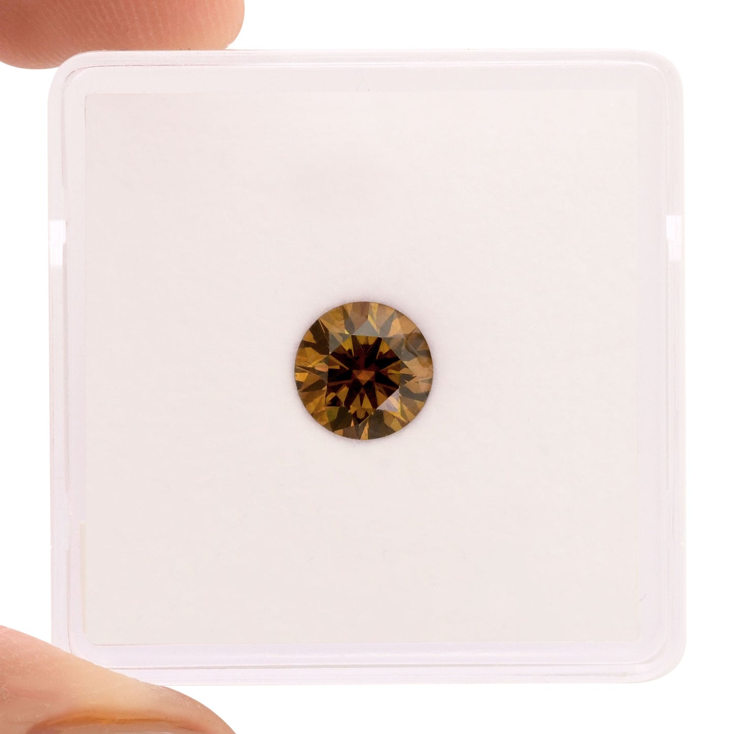 0,83 Karat Fancy Deep Brown Orange Runder Diamant SI1 GIA