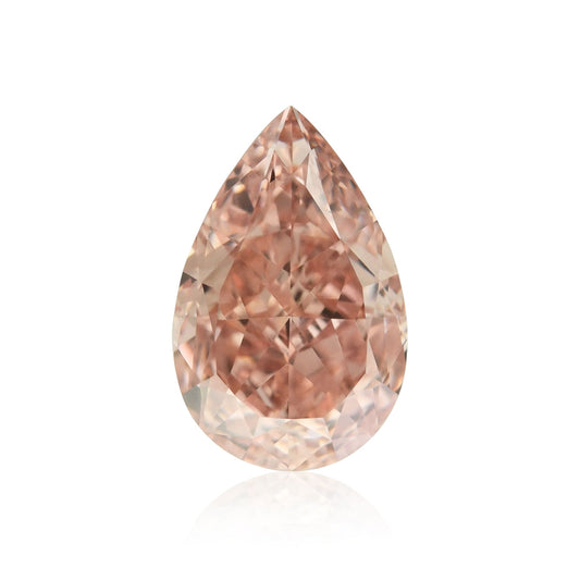 0.83 Carat Fancy Orangy Pink Pear Diamond VS2 GIA