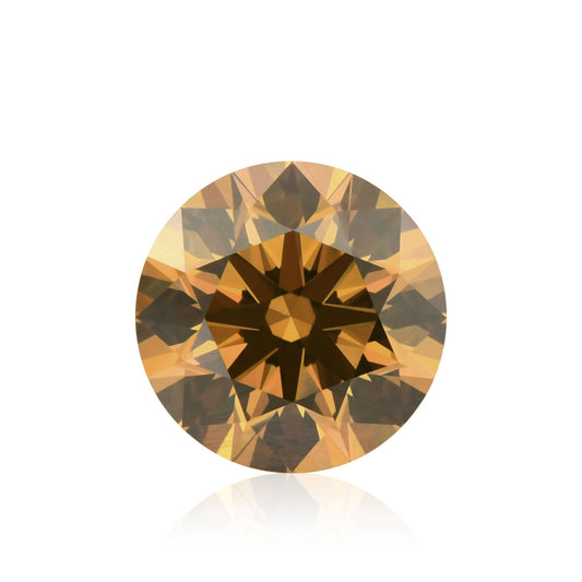 0.85 Carat Fancy Yellow Brown Round Diamond VS2 GIA