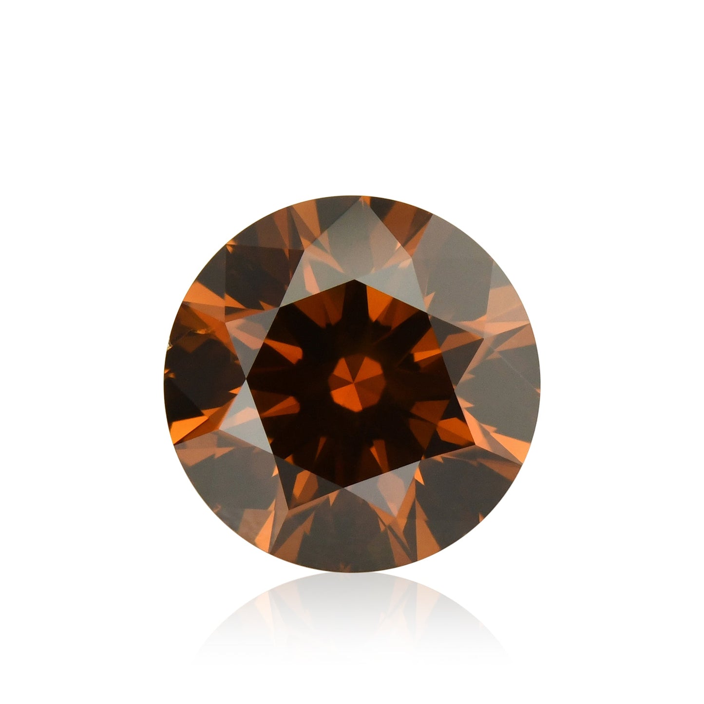 0,85 Karat Fancy Deep Brownish Orange Runder Diamant I1 GIA