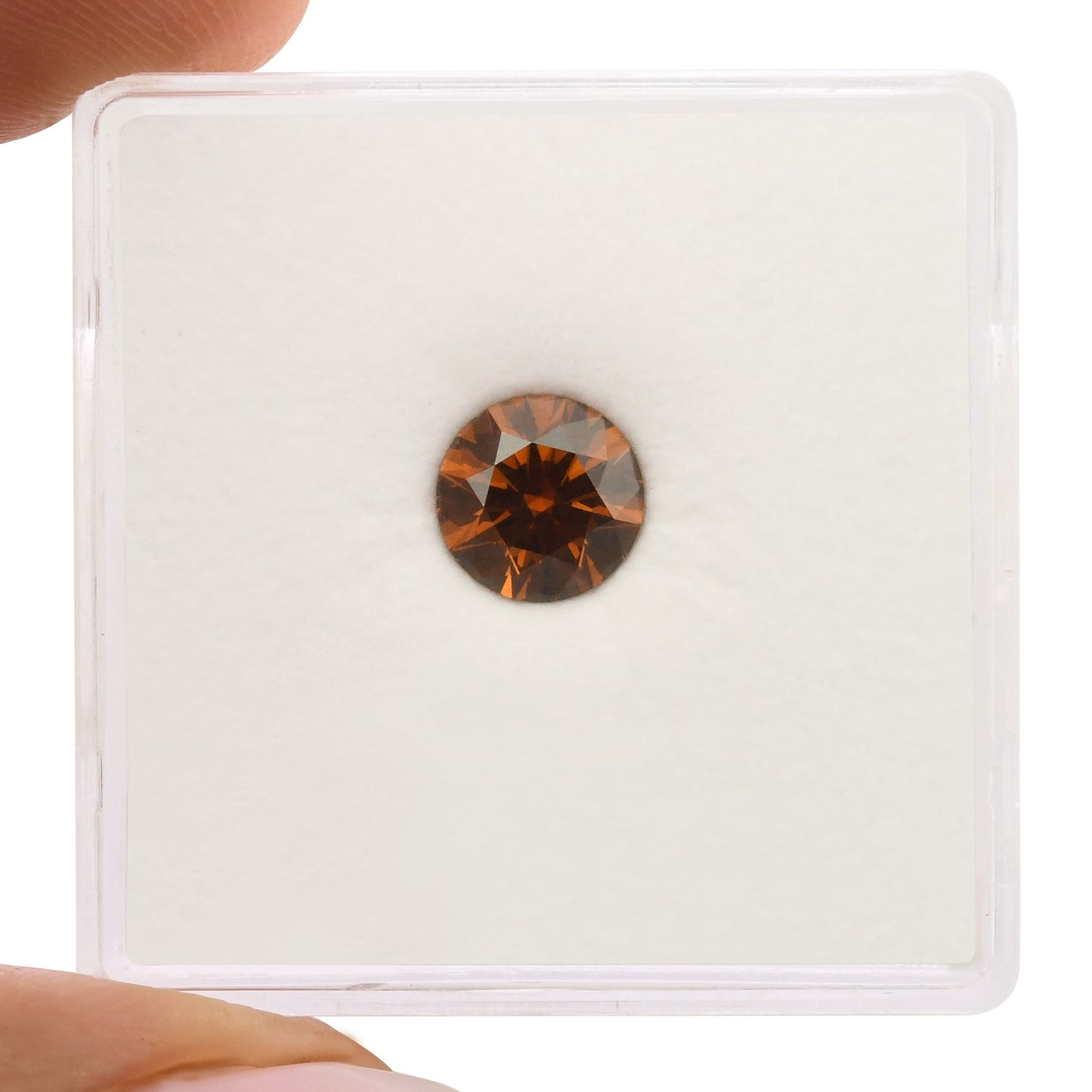 0,85 Karat Fancy Deep Brownish Orange Runder Diamant I1 GIA