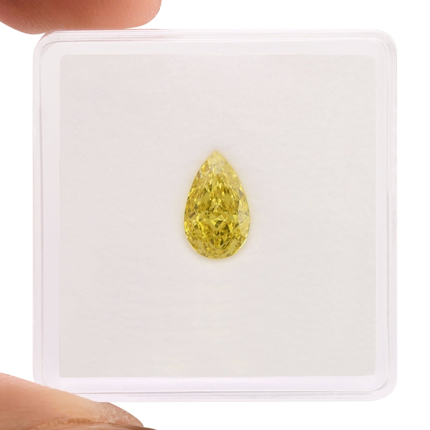0,85 Karat Fancy Intense Yellow Birnenförmiger Diamant VS2 GIA
