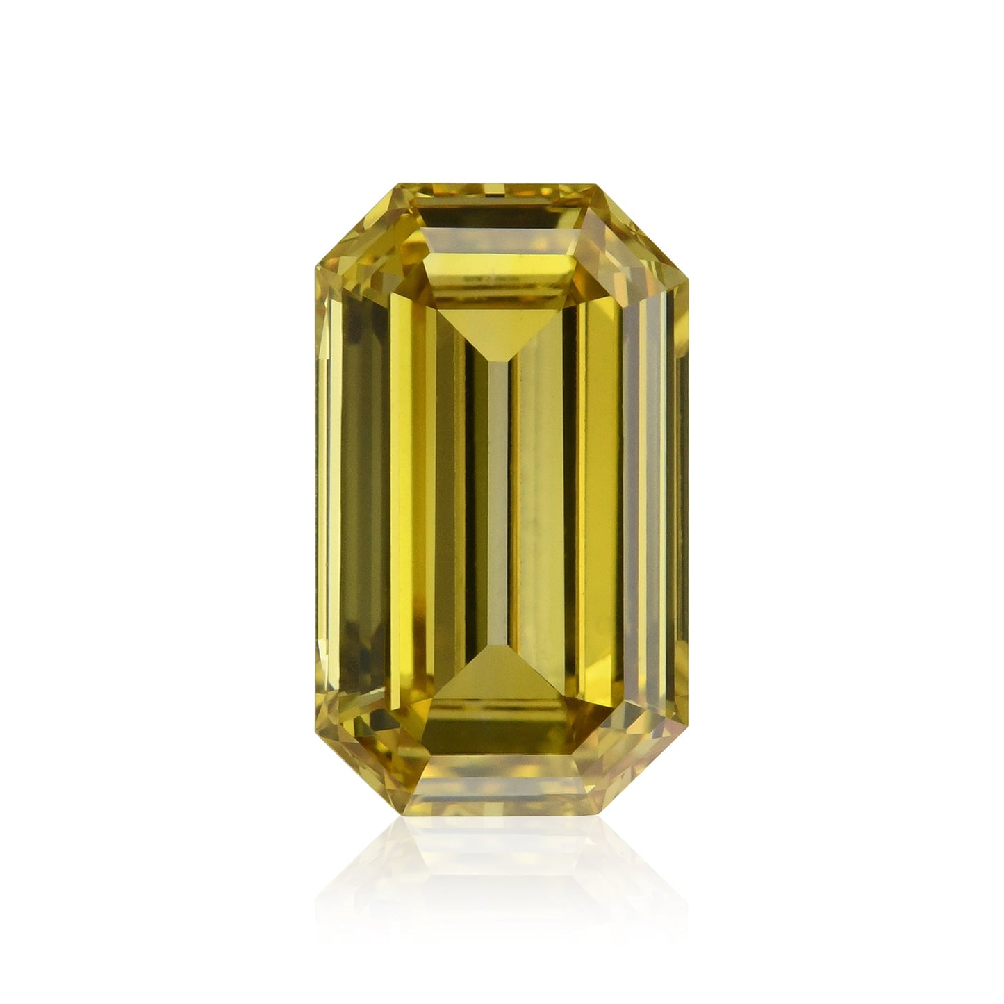 0,87 Karat Fancy Deep Brownish Greenish Yellow Emerald Diamond VS2