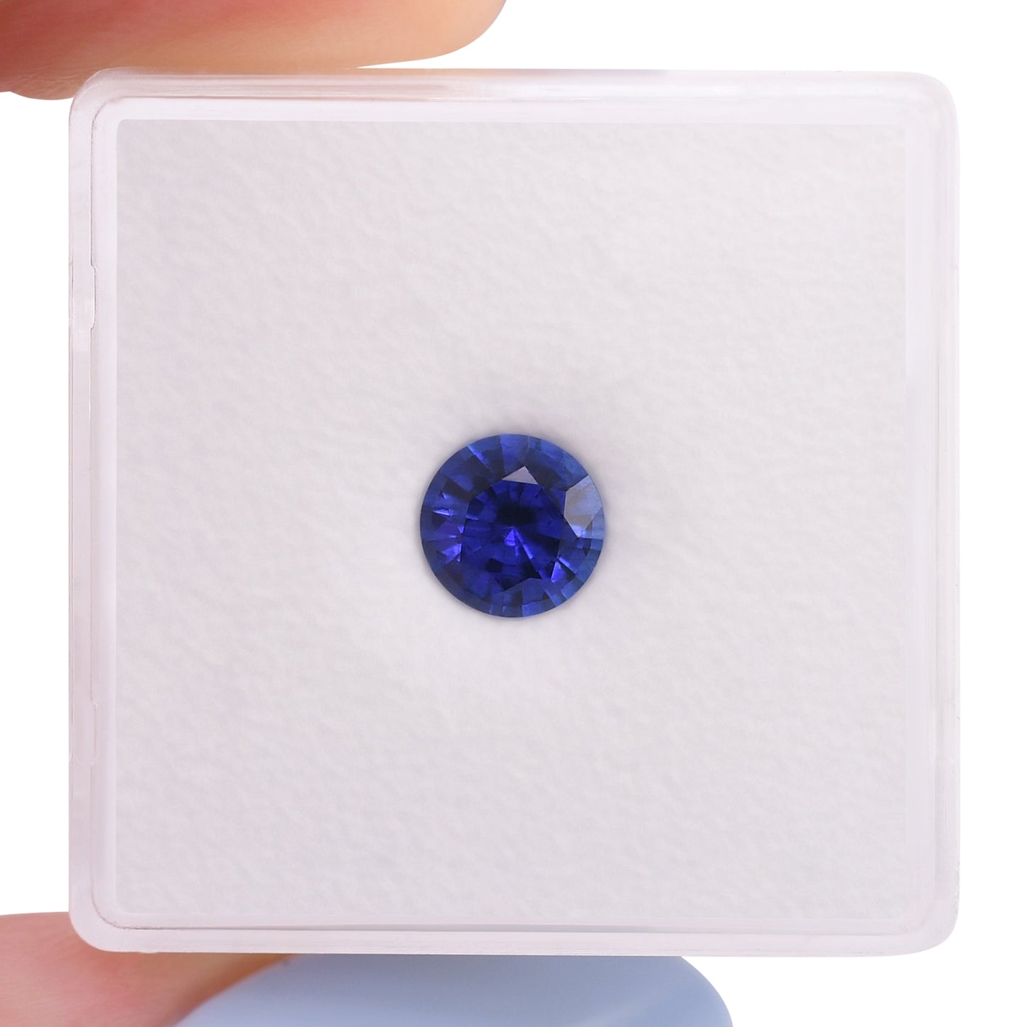 0,89 Karat blauer runder Saphir aus Sri Lanka
