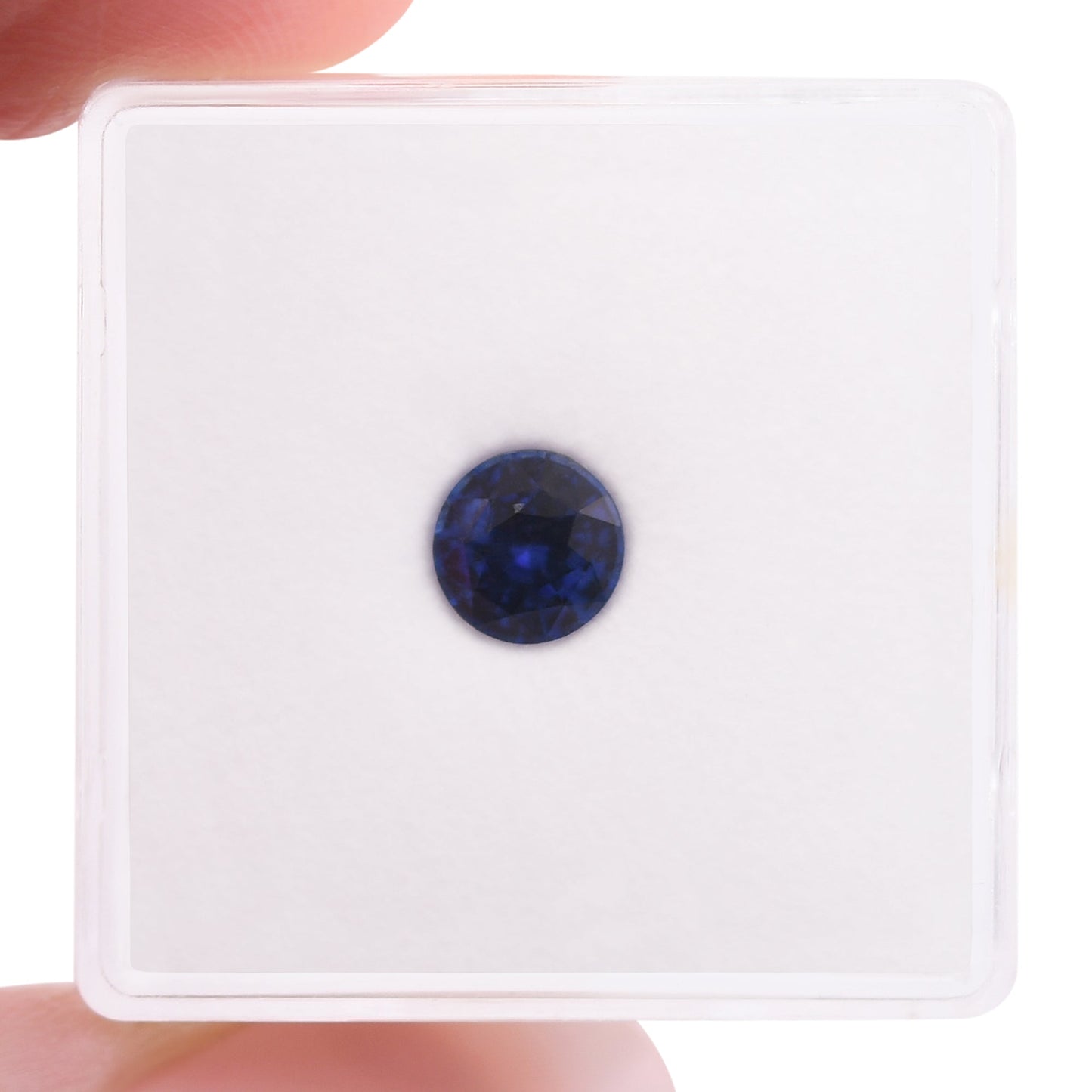 0,90 Karat blauer runder Saphir aus Sri Lanka