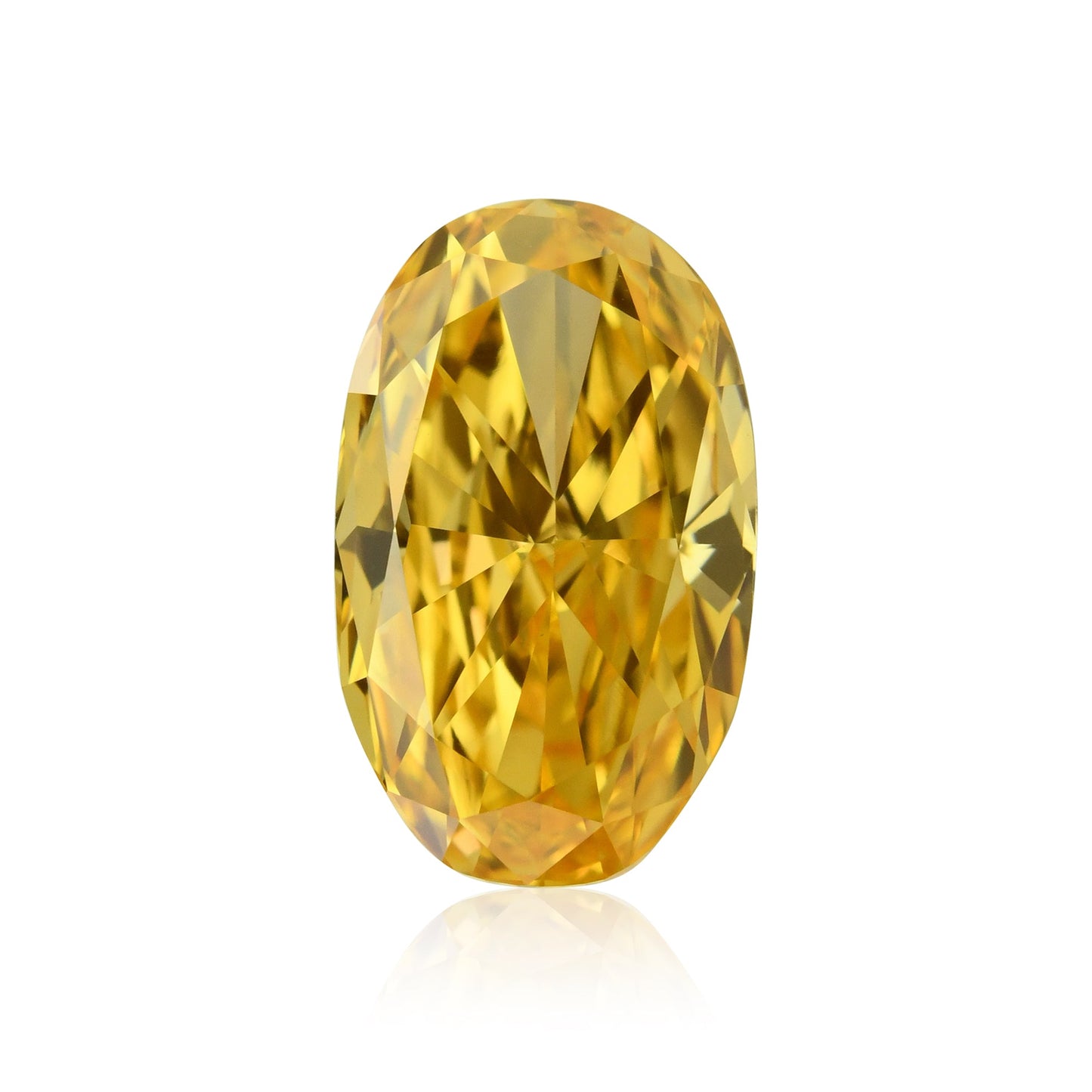 0,93 Karat Fancy Intense Yellow Orange Ovaler Diamant VS1 GIA