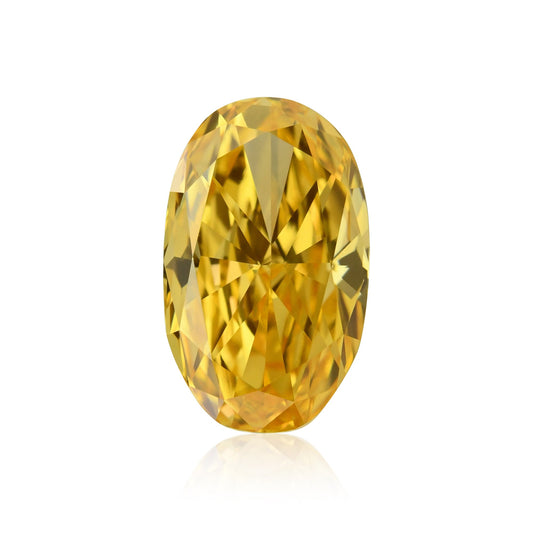 0,93 Karat Fancy Intense Yellow Orange Ovaler Diamant VS1 GIA
