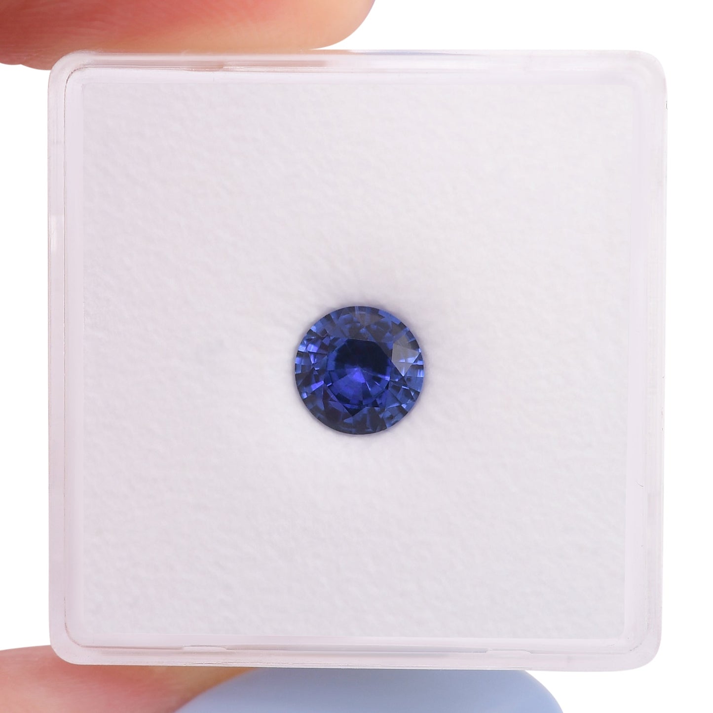0,96 Karat blauer runder Saphir aus Sri Lanka