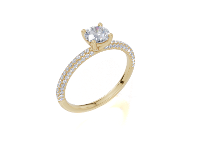 18ct Round 0.50Carat D/E/F-LG VS/VVS Plain U Micro 4Pr  Diamond Ring