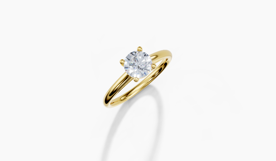 18K Round 0.7 Carat D/E/F VVS Cathedral Plain 4Pr Diamond Ring