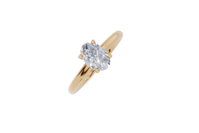 18ct Oval 0.75Carat F/G VS/SI Cathedral Plain 4Pr  Diamond Ring
