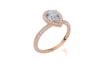 18ct Oval 0.40Carat D/E/F-LG VS/VVS Plain Plain Hidden Halo  Diamond Ring