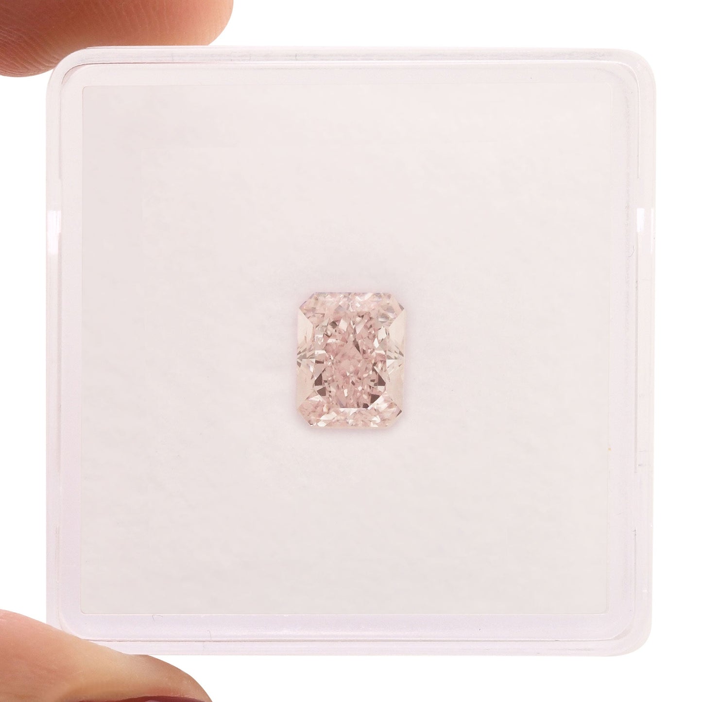1.00 Carat Fancy Light Pink Radiant Diamond VS2 GIA