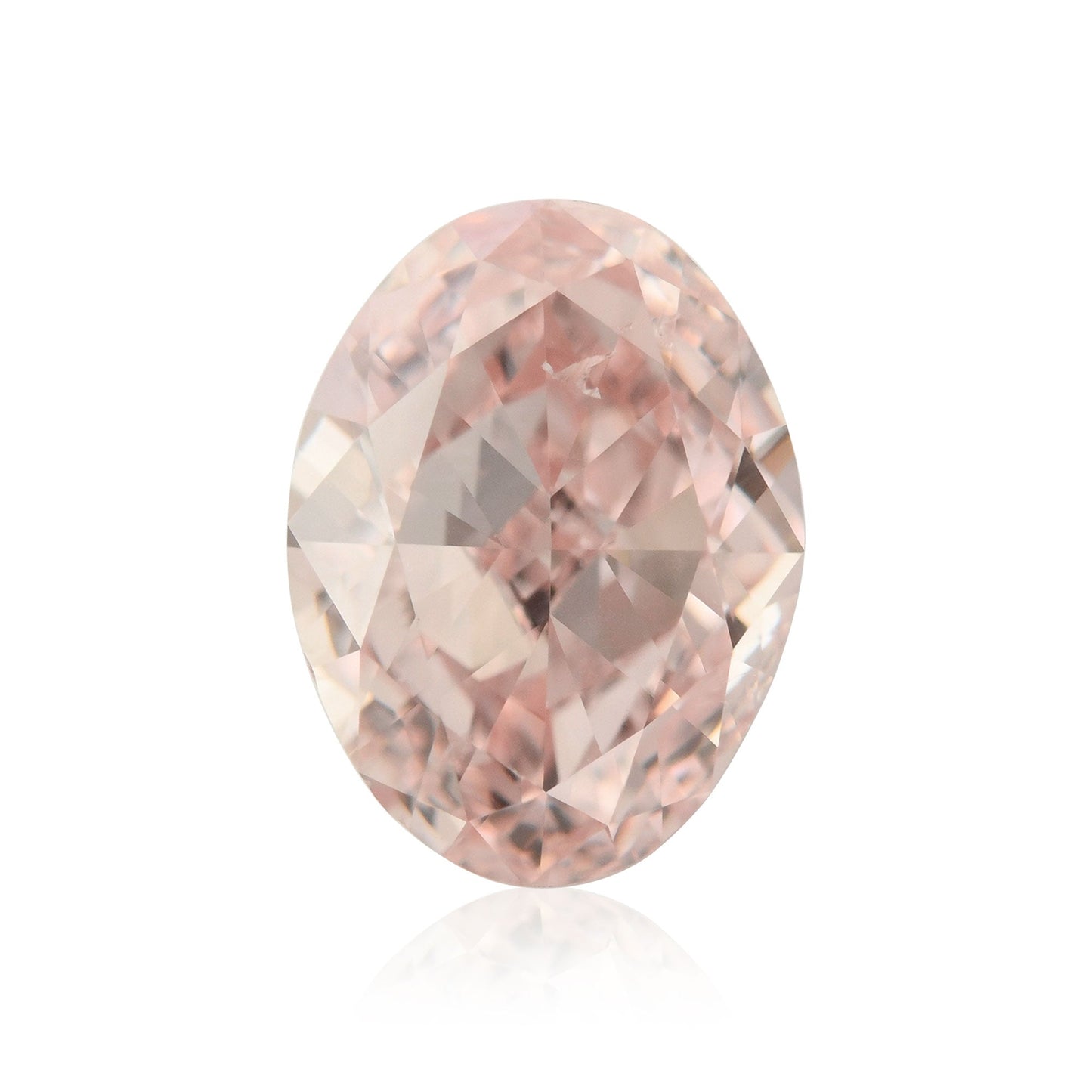 1.00 Carat Fancy Orangy Pink Oval Diamond SI2 GIA