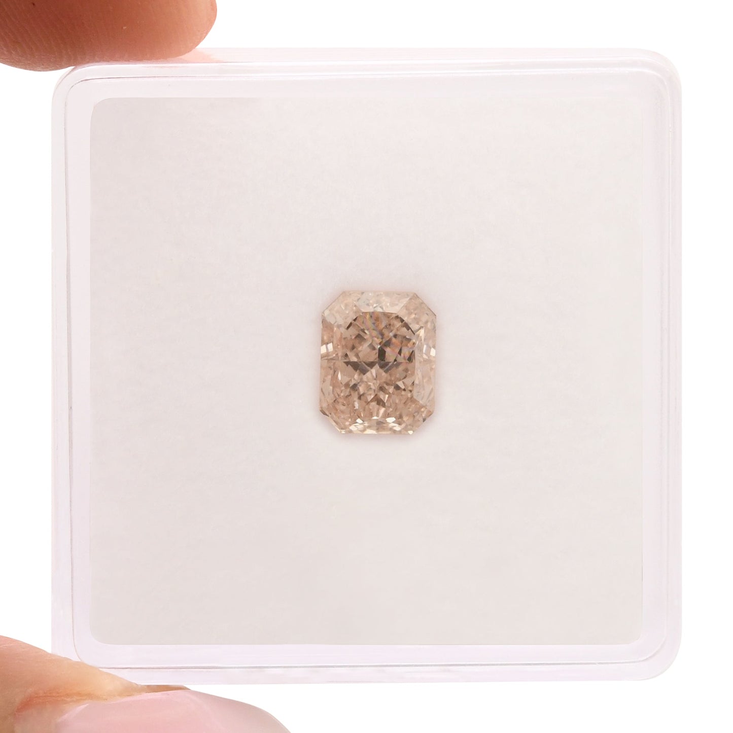 1,00 Karat Fancy Brownish Pink Radiant Diamant VVS2 GIA