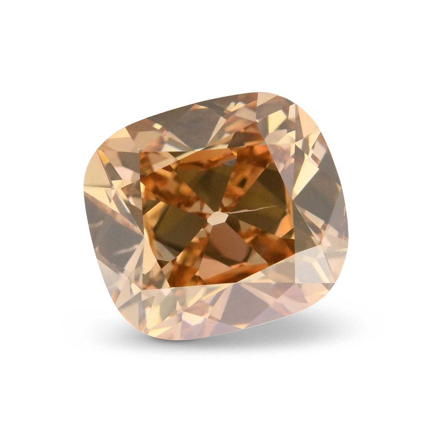 1.00 Carat Fancy Orange Brown Cushion Diamond SI2 GIA