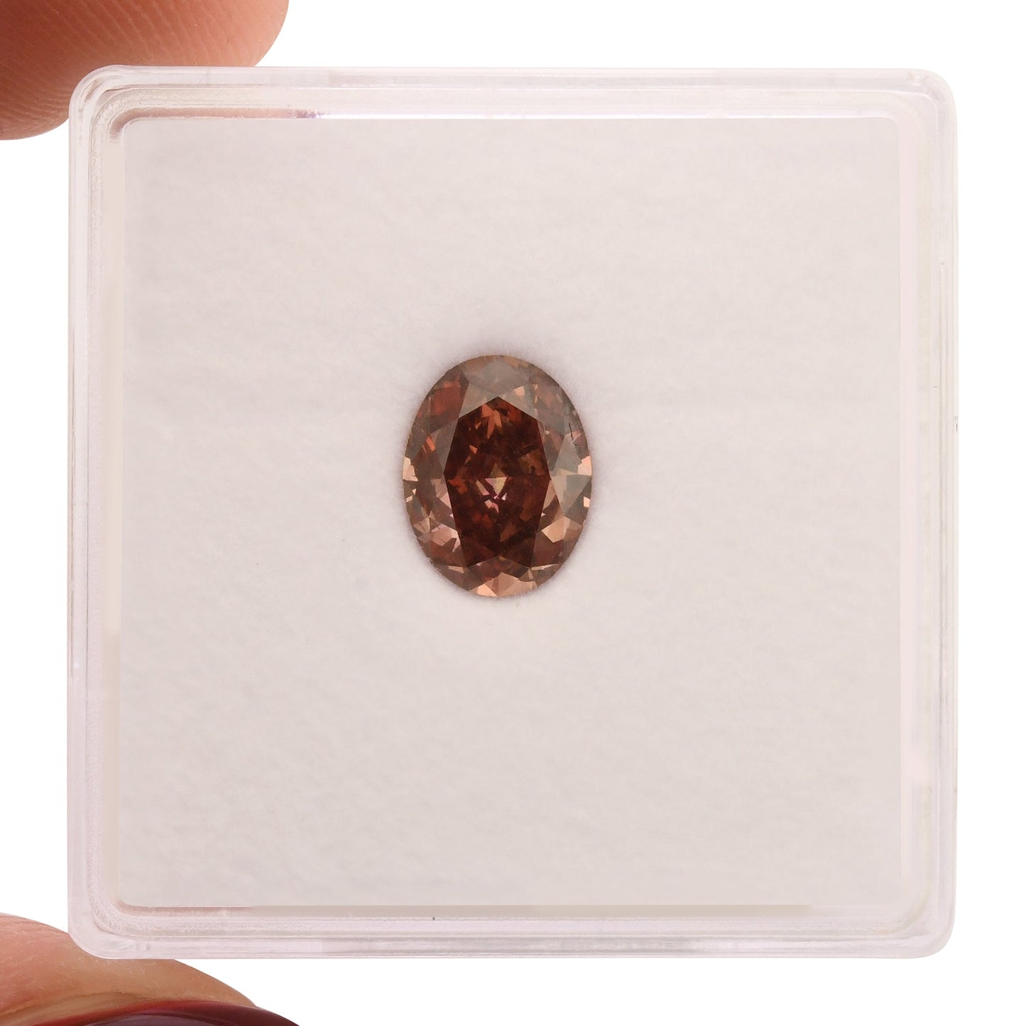 1.01 Carat Fancy Deep Orangy Pink Oval Diamond VS2 GIA