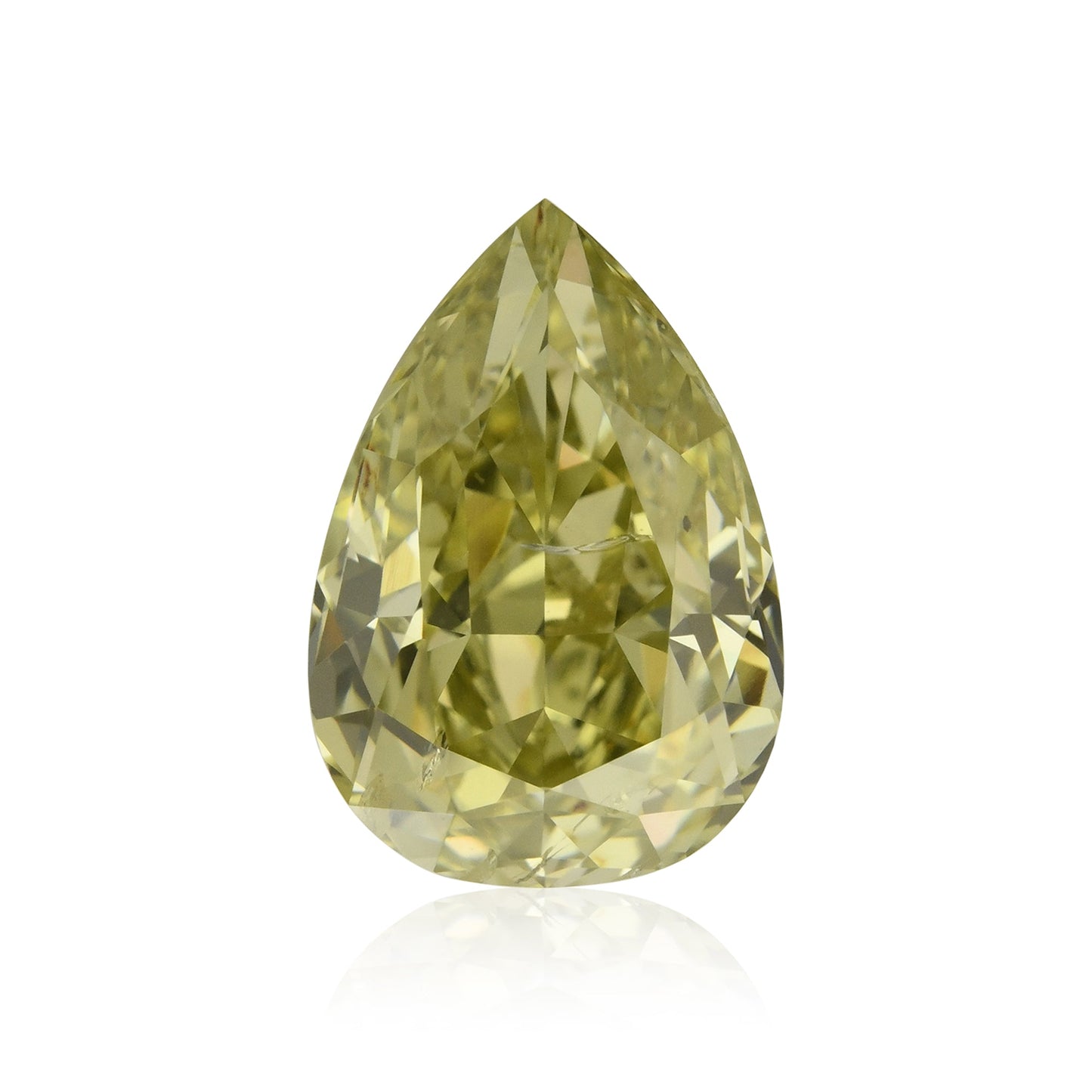 1,01 Karat Fancy Grayish Greenish Yellow Birnenförmiger Diamant SI2 GIA