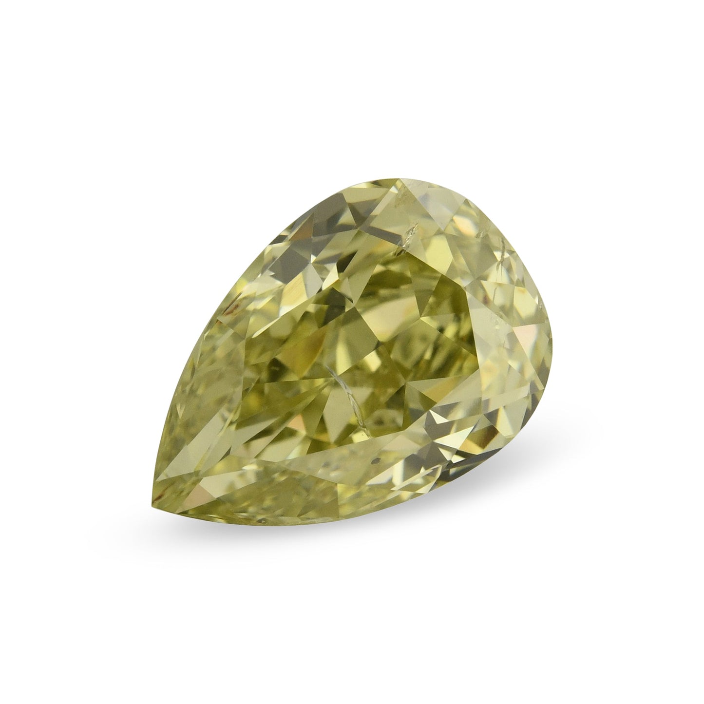 1,01 Karat Fancy Grayish Greenish Yellow Birnenförmiger Diamant SI2 GIA