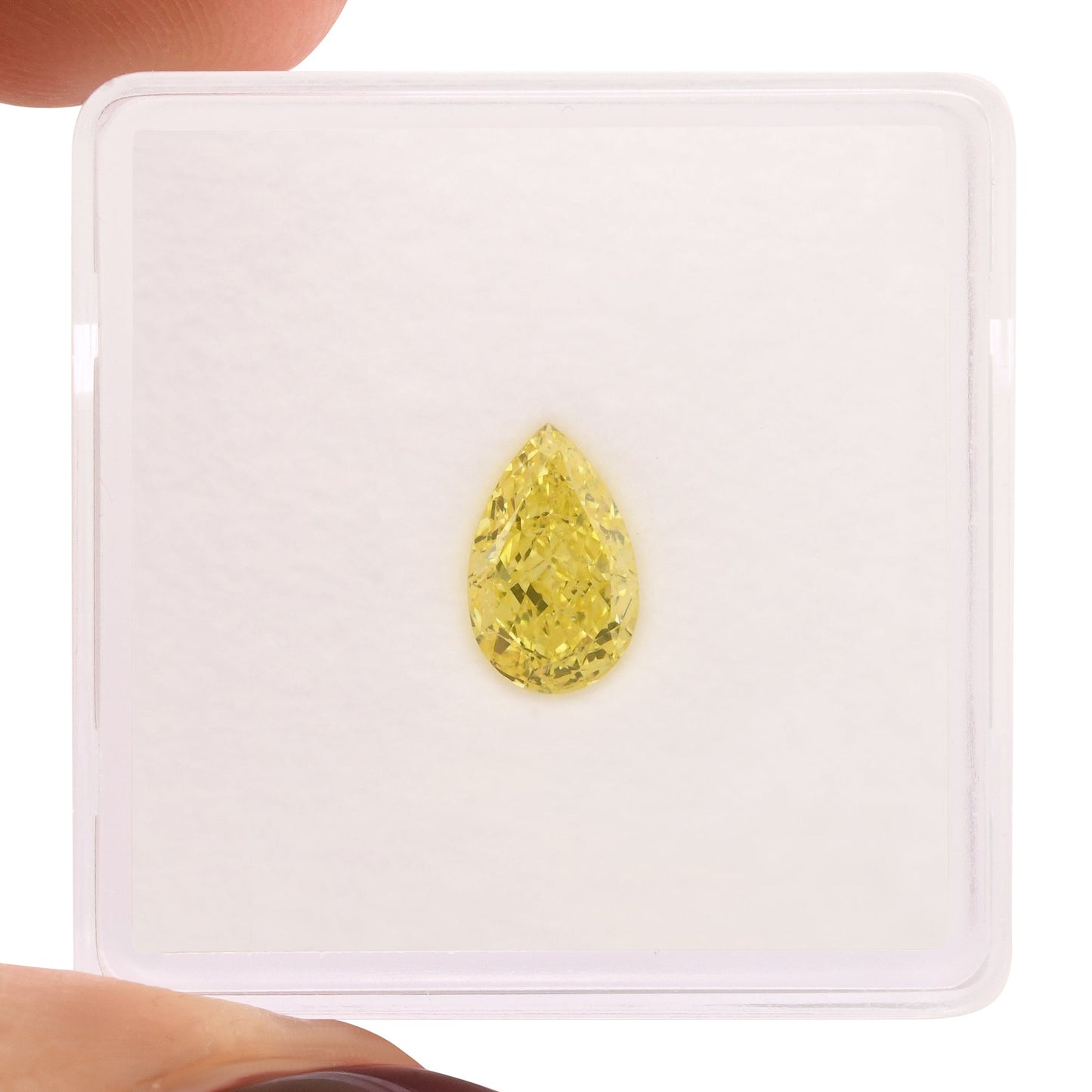 1.01 Carat Fancy Intense Yellow Pear Diamond VS2 GIA