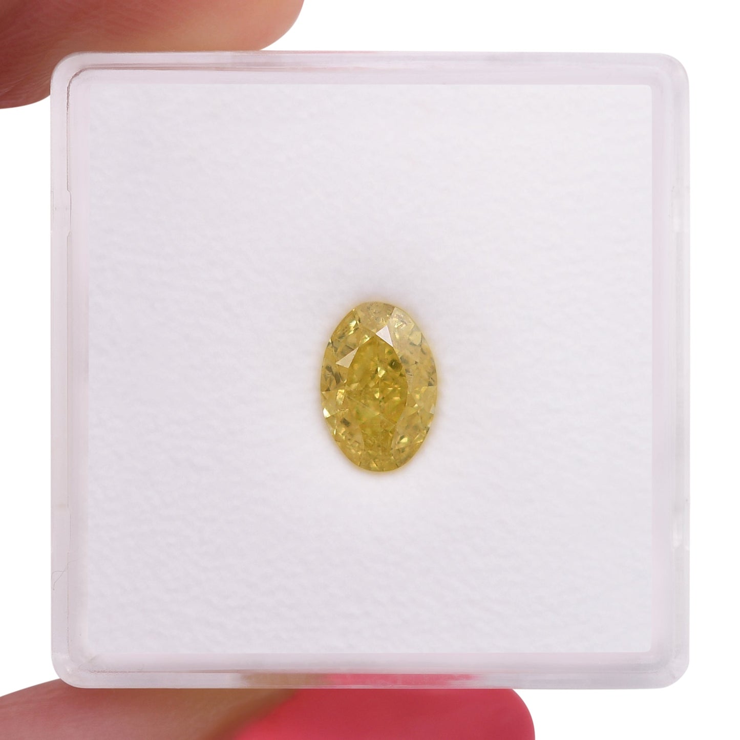 1,01 Karat Fancy Vivid Yellow Oval Diamond SI2 GIA