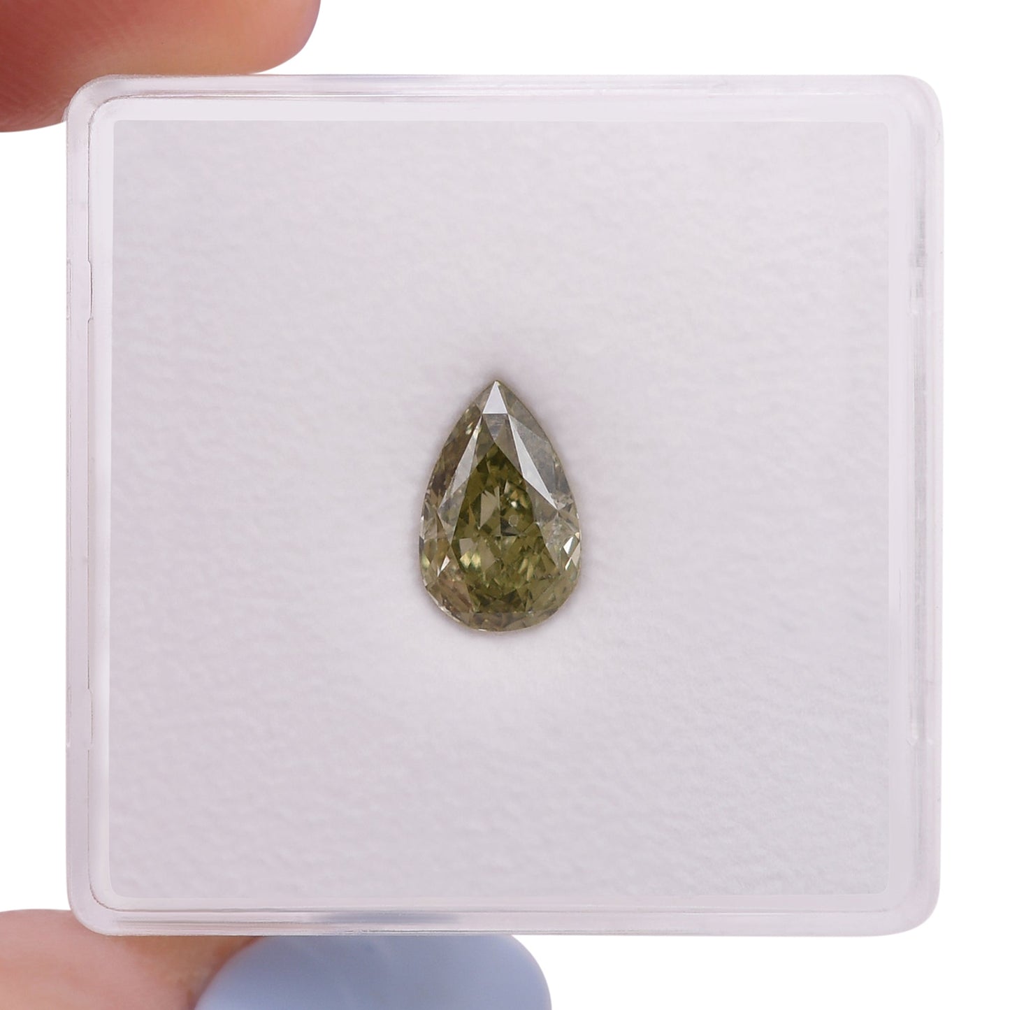 1,02 Karat Fancy Brownish Greenish Yellow Birn Chamäleon Diamond VS2 GIA