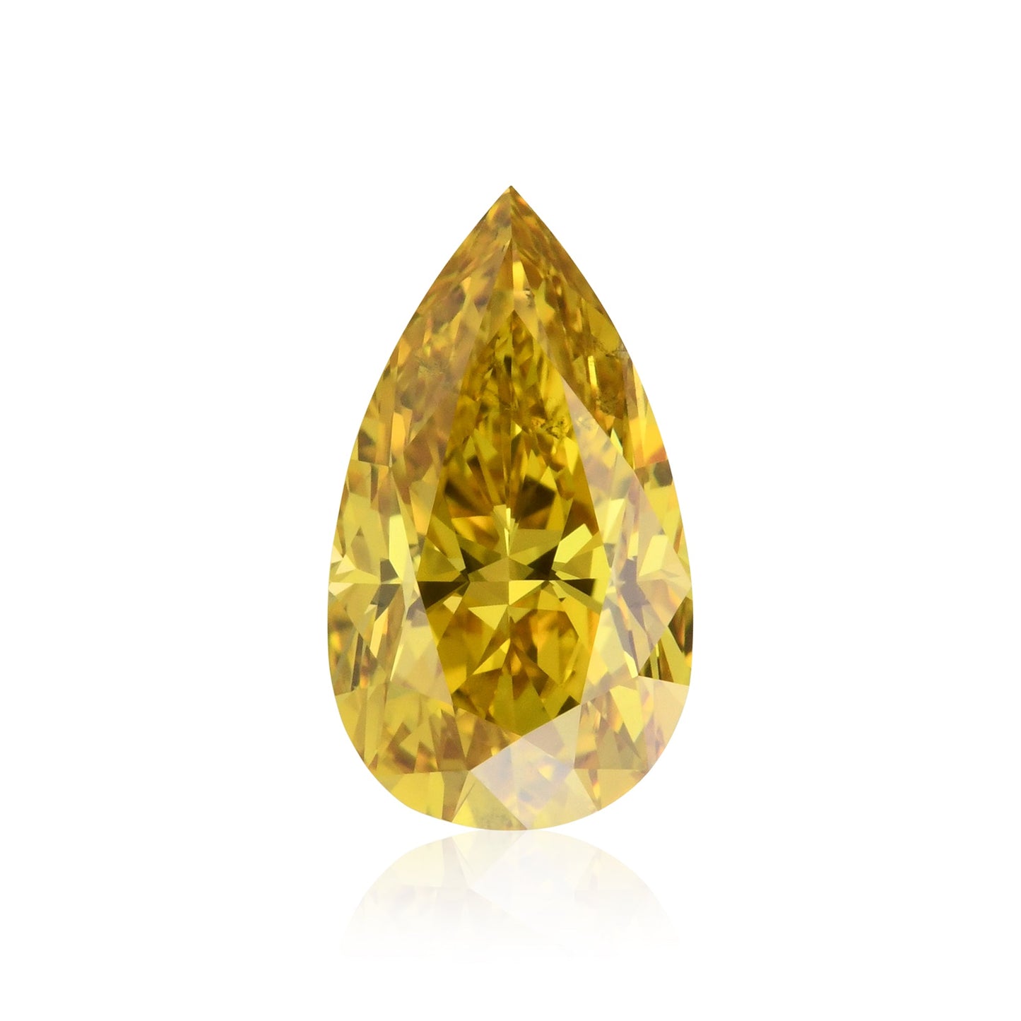 1.03 Carat Fancy Deep Yellow Pear Diamond SI1 GIA