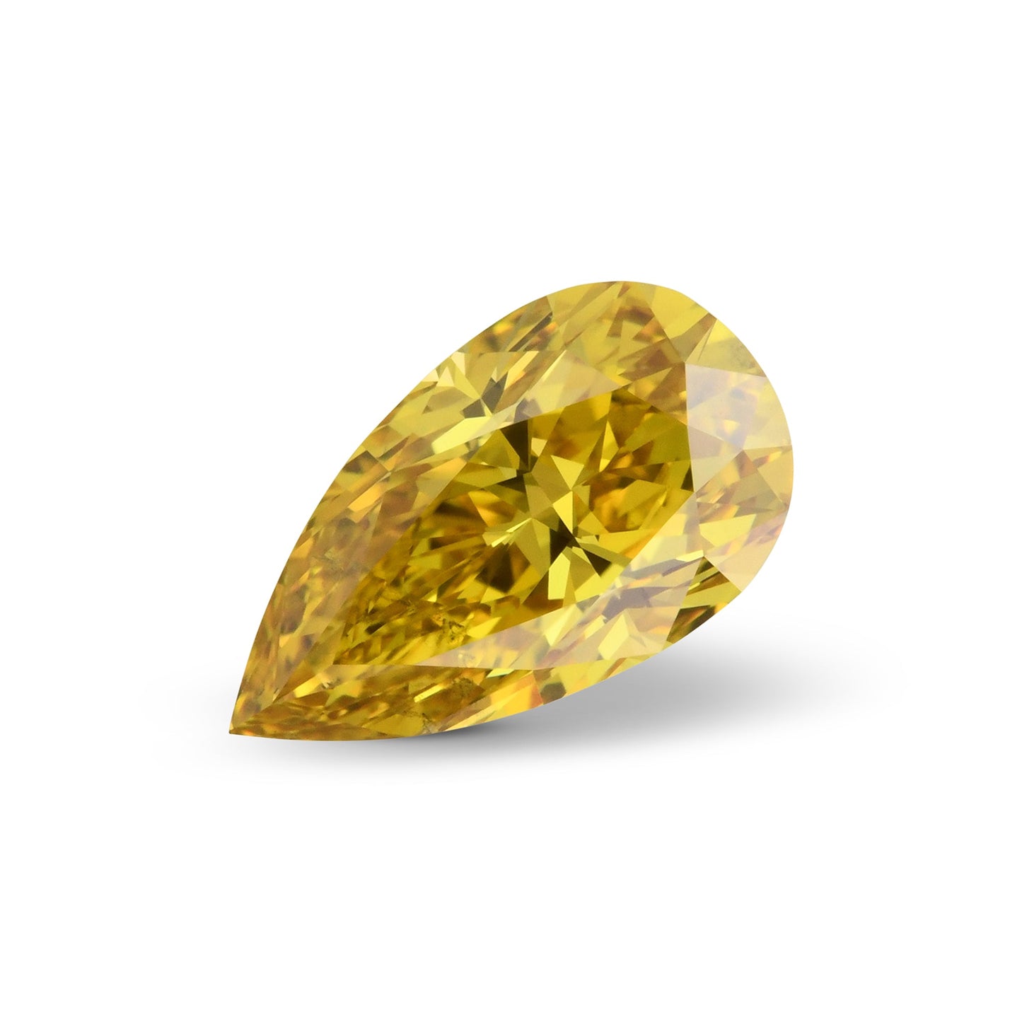 1.03 Carat Fancy Deep Yellow Pear Diamond SI1 GIA
