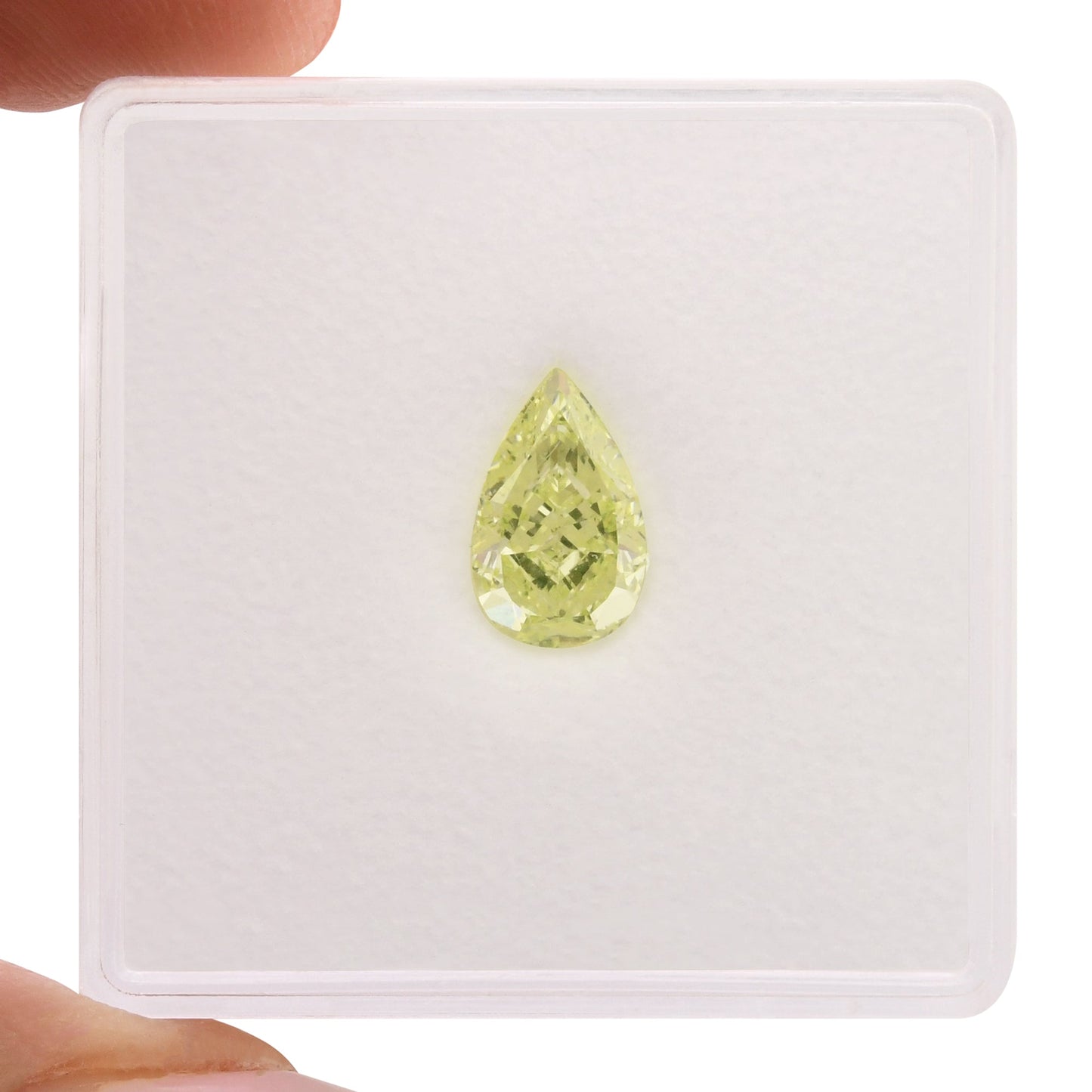 1,03 Karat Fancy Yellow Green Birnenförmiger Diamant VS1 GIA