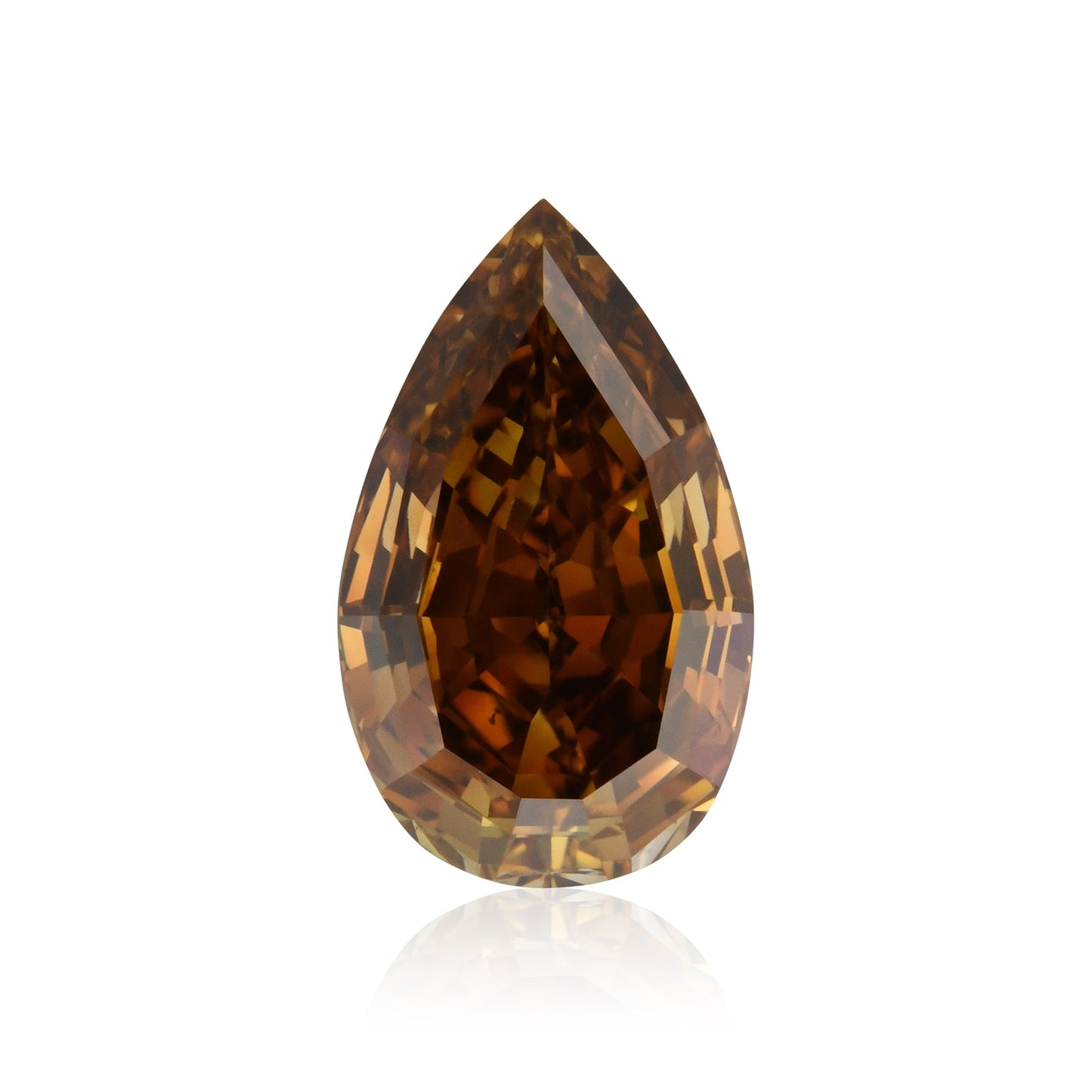 1.05 Carat Fancy Deep Orange Brown Pear Diamond SI1 GIA