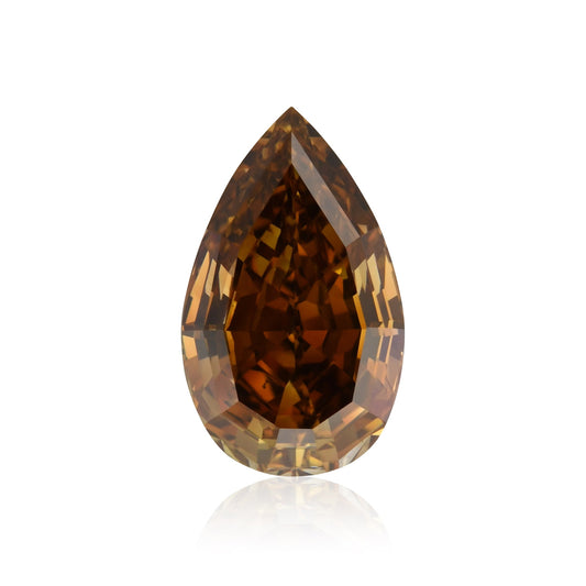1.05 Carat Fancy Deep Orange Brown Pear Diamond SI1 GIA