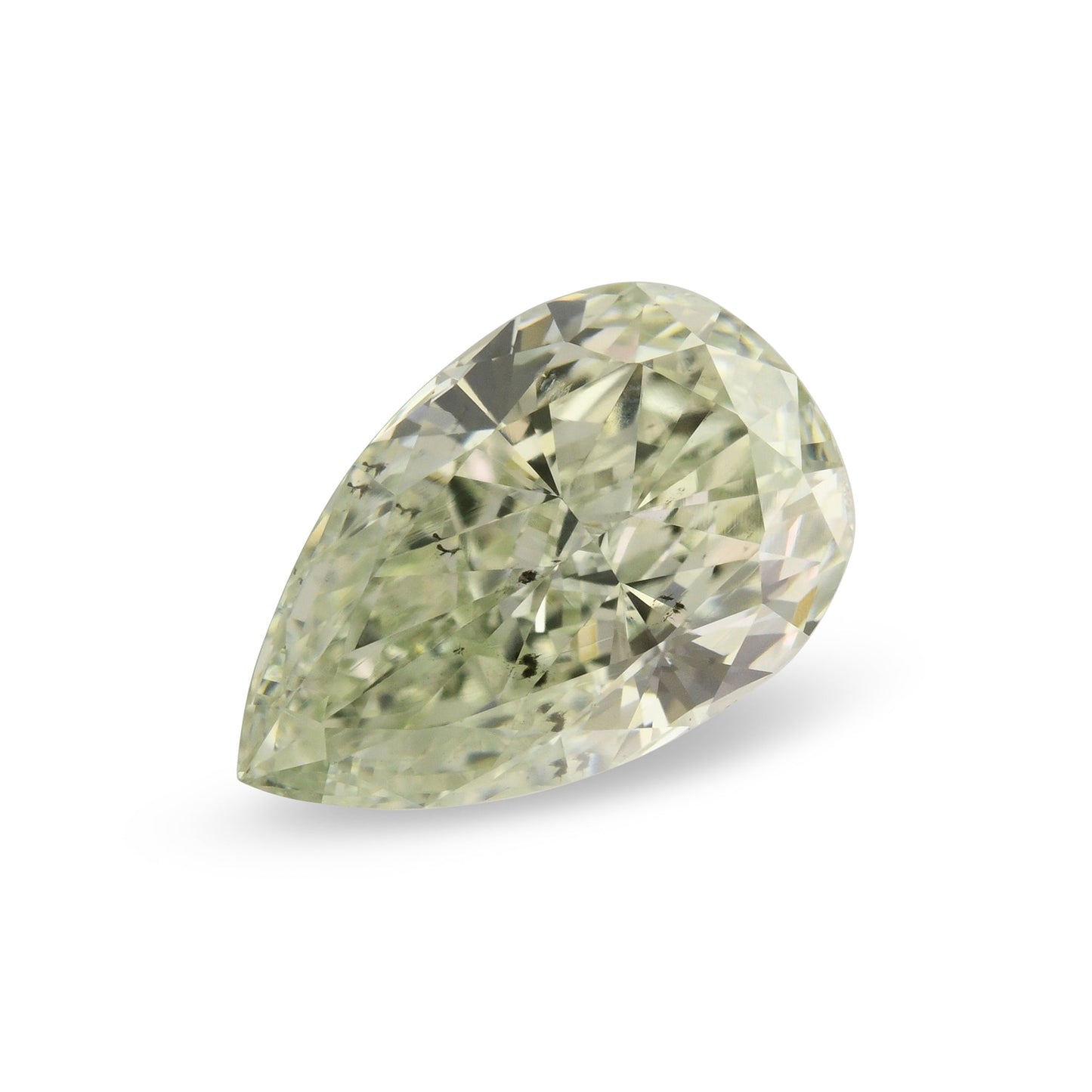 1,05 Karat Fancy Light Yellowish Green Birnenförmiger Diamant SI2 GIA