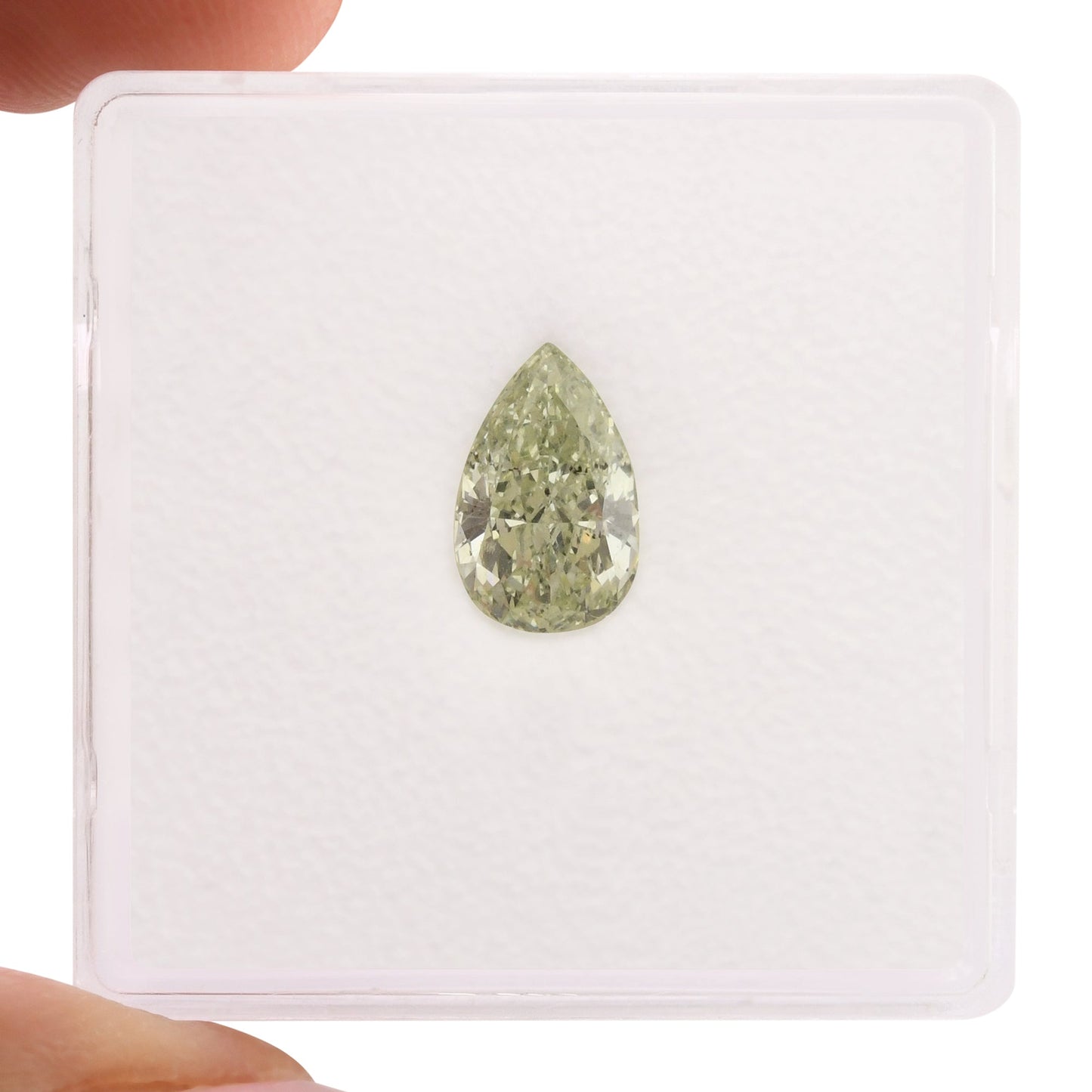 1,05 Karat Fancy Light Yellowish Green Birnenförmiger Diamant SI2 GIA