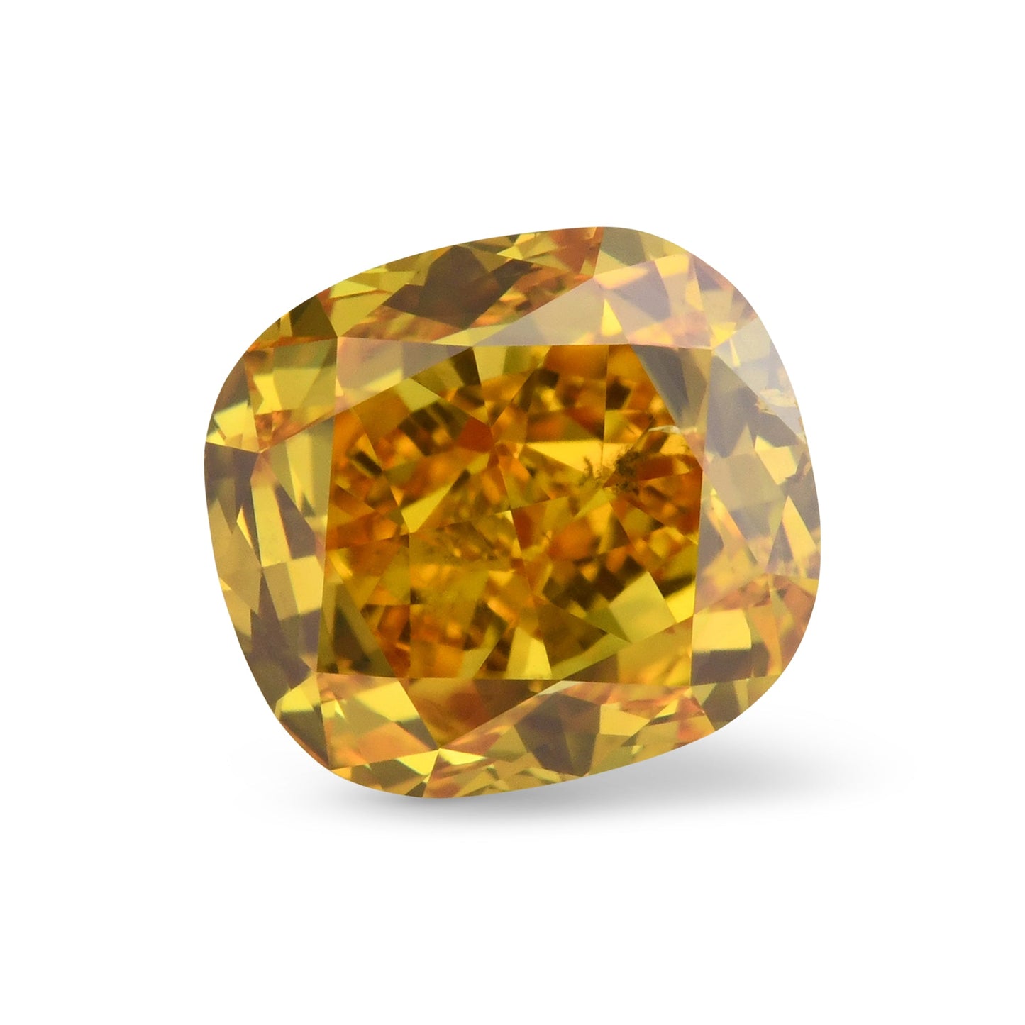 1.05 Carat Fancy Vivid Orange Yellow Cushion Diamond SI1 GIA