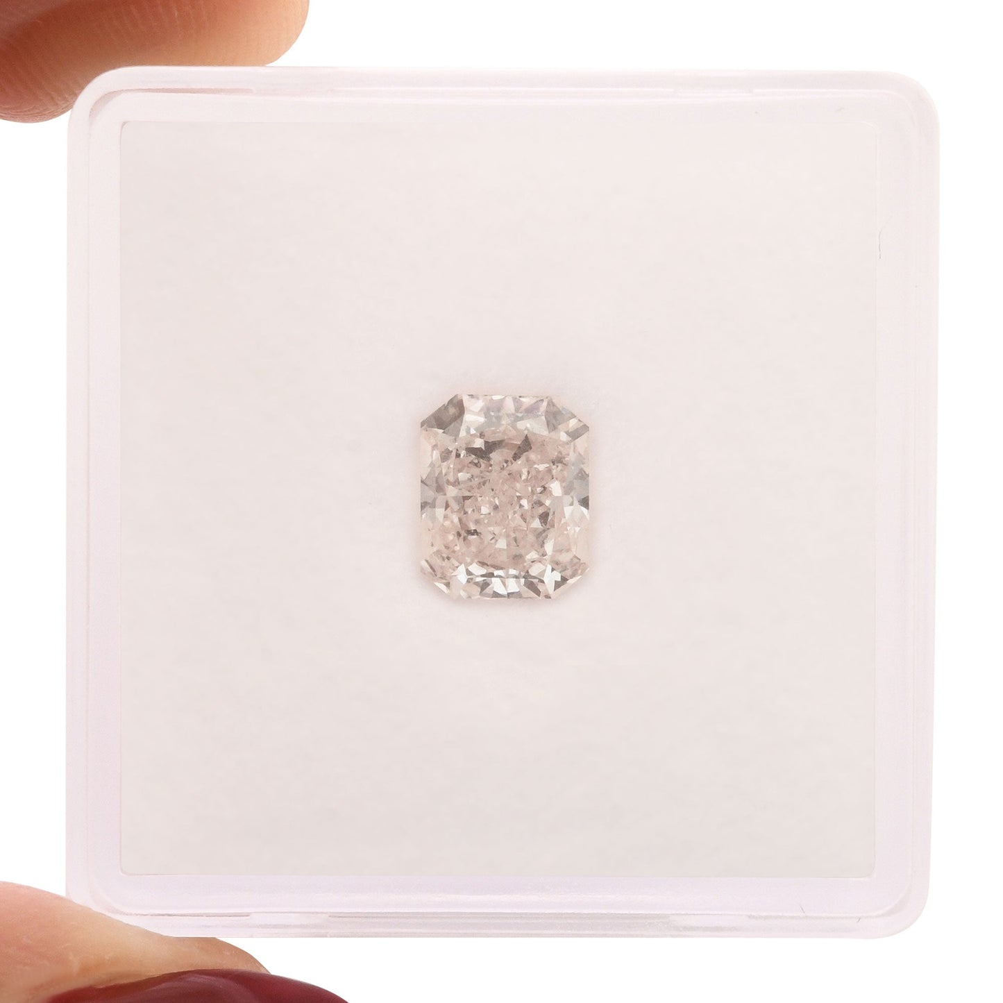 1.07 Carat Light Pink Radiant Diamond IF GIA