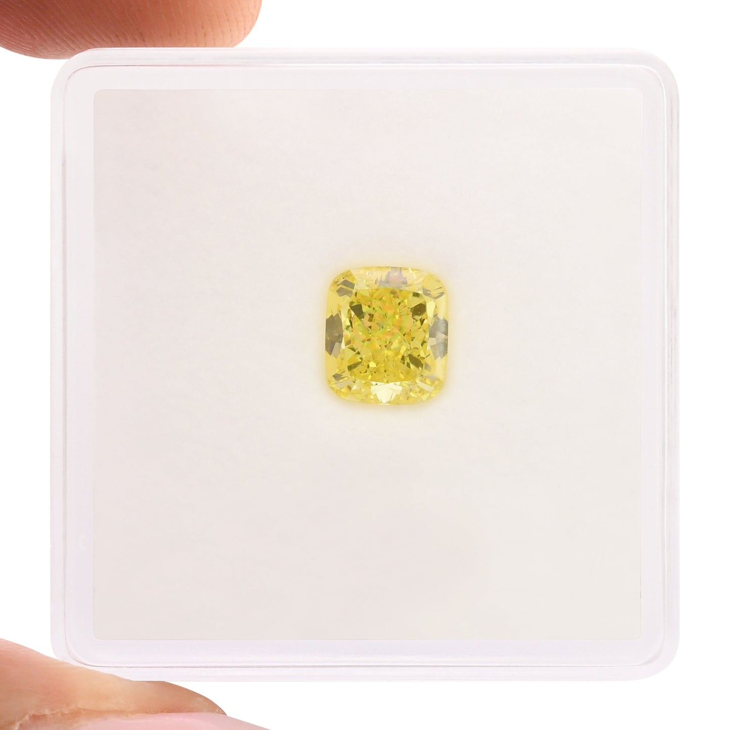 1,08 Karat Fancy Intense Yellow Cushion Diamond VVS2 GIA