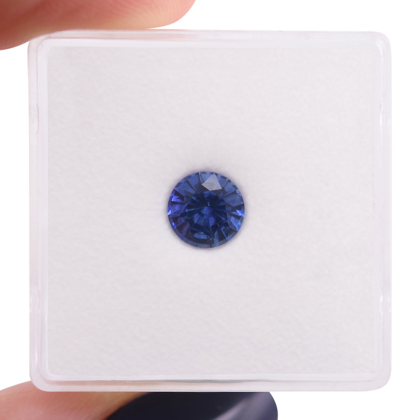 1,08 Karat blauer runder Saphir aus Sri Lanka