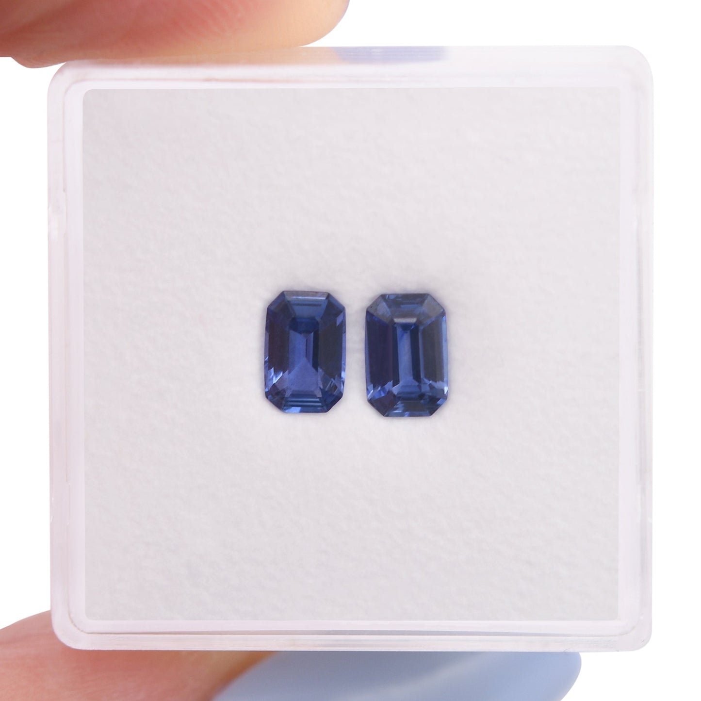 1,09 Karat blaue Smaragd-Saphire aus Sri Lanka (Paar)