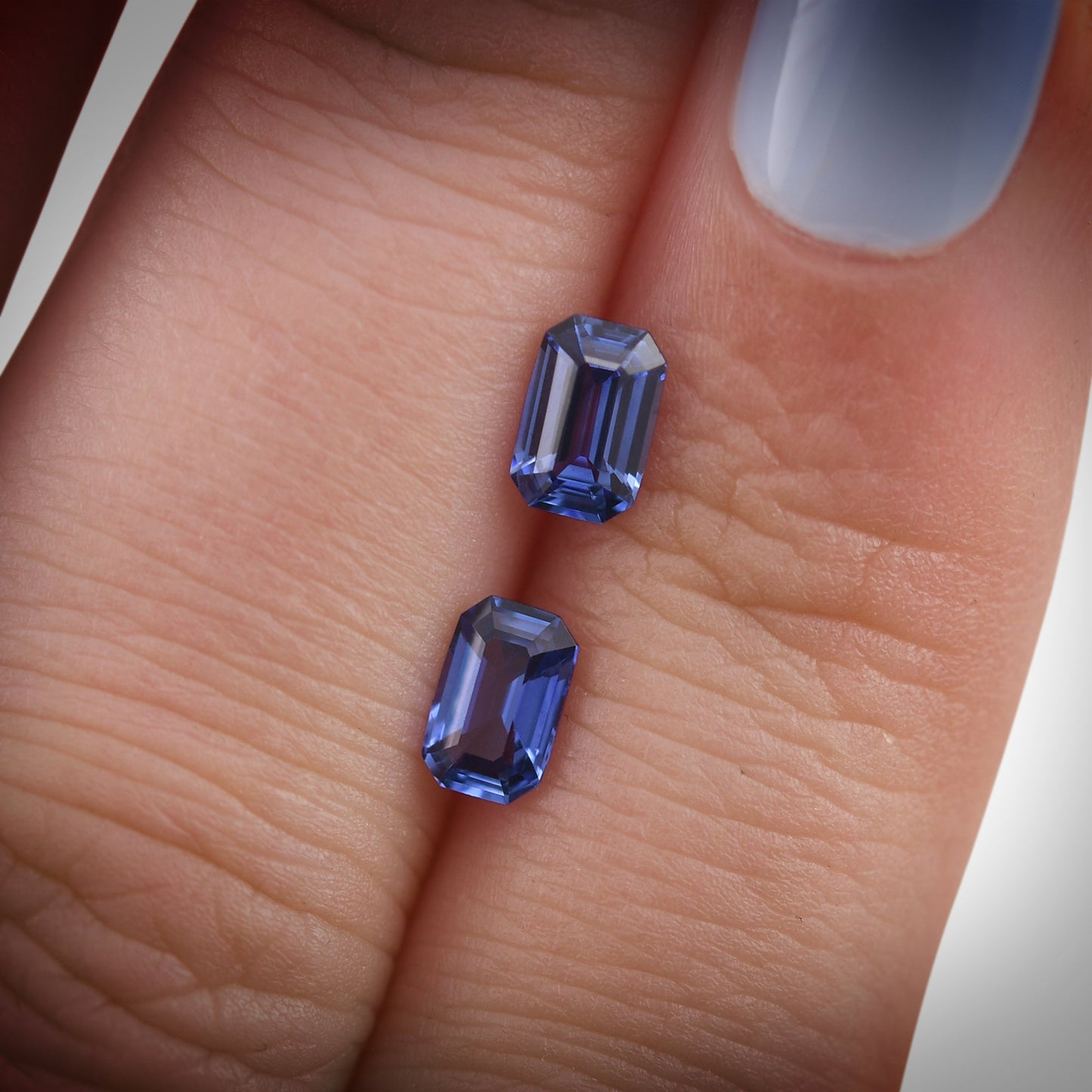 1,09 Karat blaue Smaragd-Saphire aus Sri Lanka (Paar)
