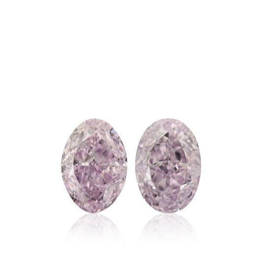 1,09 Karat Fancy Intense Pink Purple Oval Diamonds VS2 GIA Paar