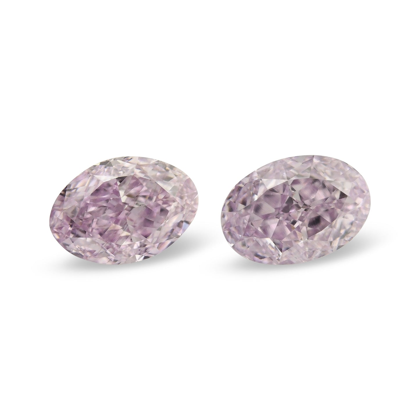 1,09 Karat Fancy Intense Pink Purple Oval Diamonds VS2 GIA Paar