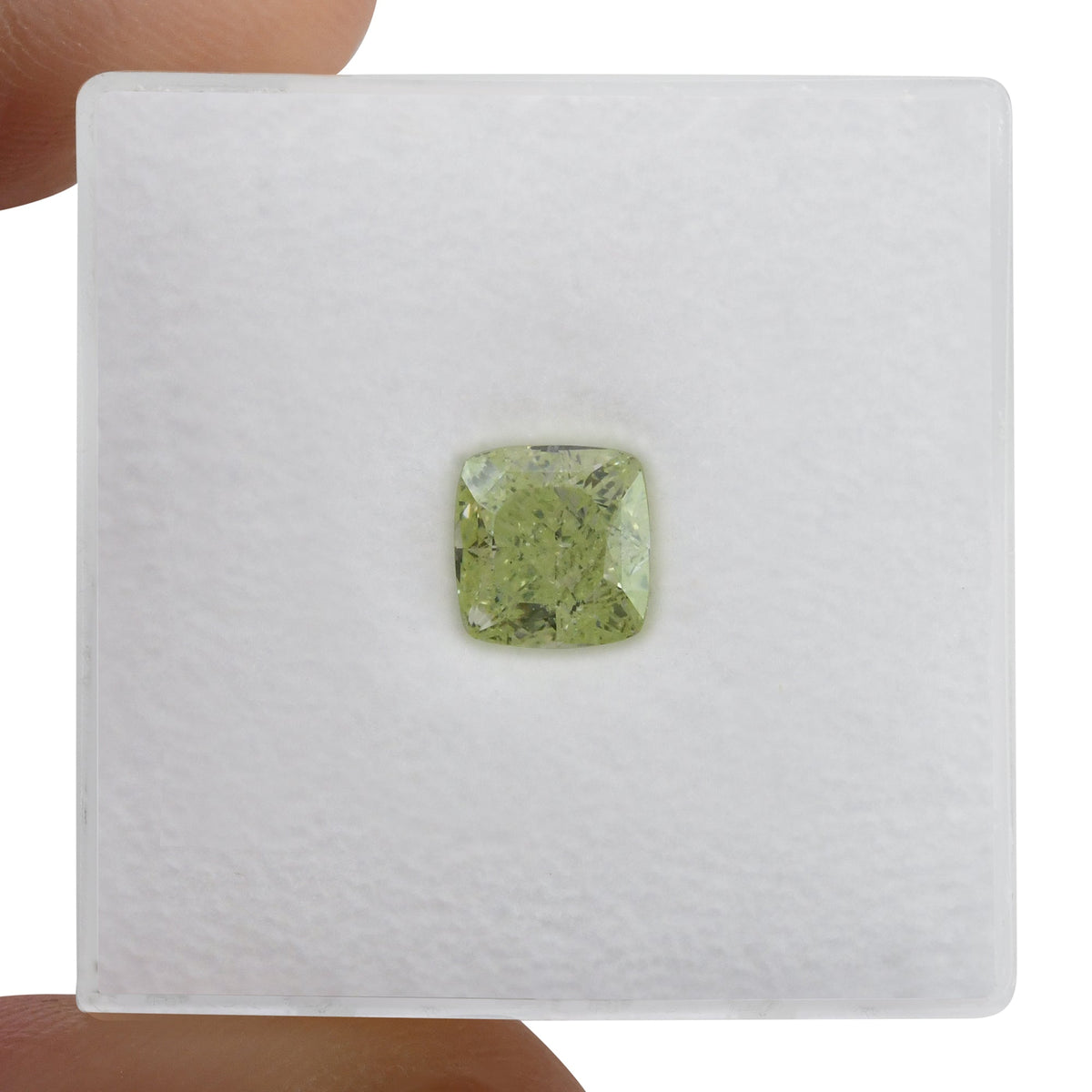 Cushion Diamond | 1.09 ct | Fancy Intense Yellowish Green | VS2 | GIA | Ref 721329