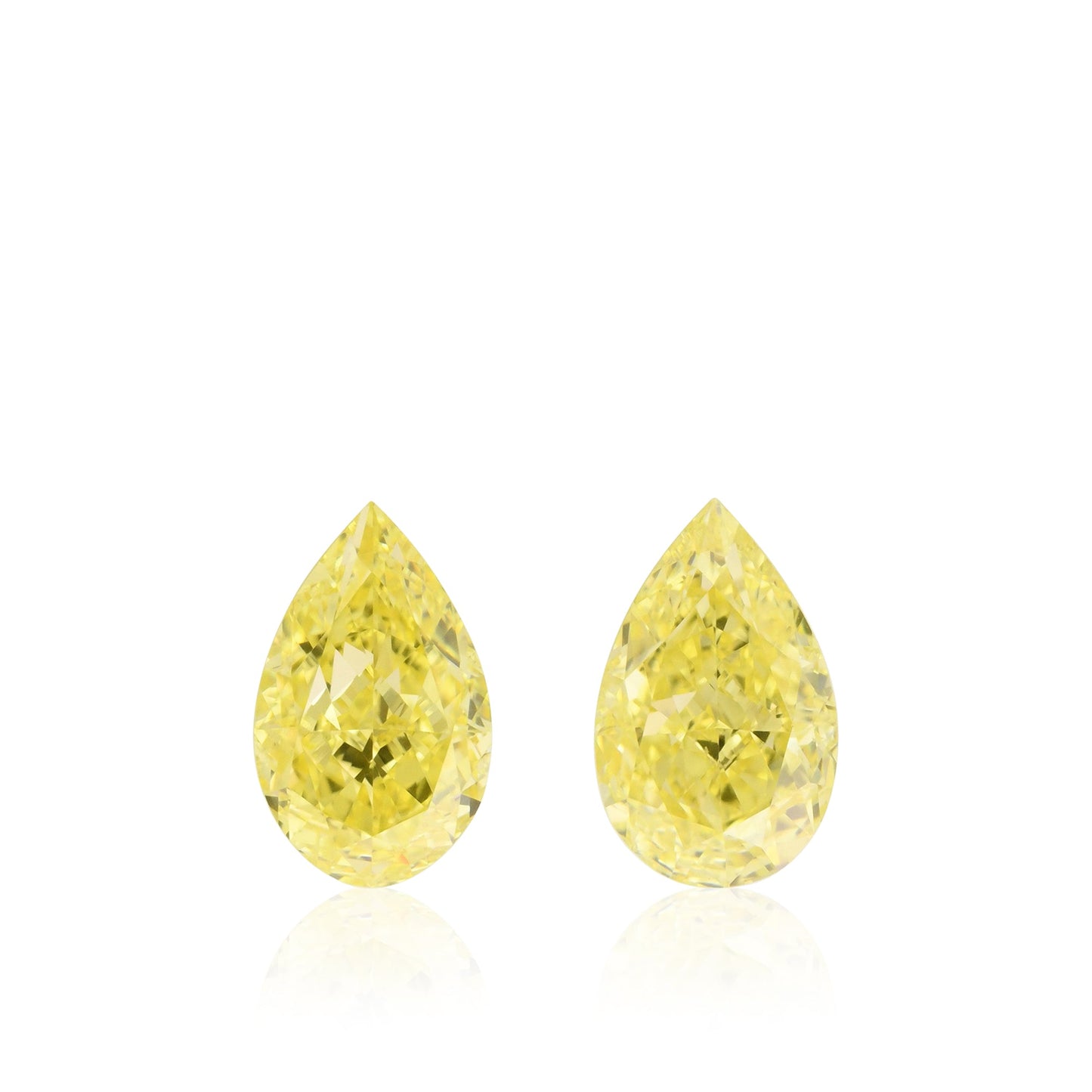 1.09 Carat Fancy Intense Yellow Pear Diamonds VS2 GIA
