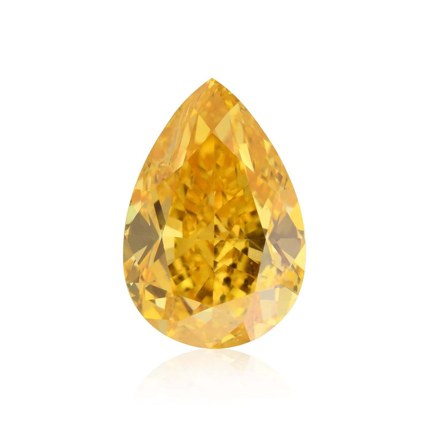 1,10 Karat Fancy Vivid Orange Yellow Pear Diamond GIA (I1)
