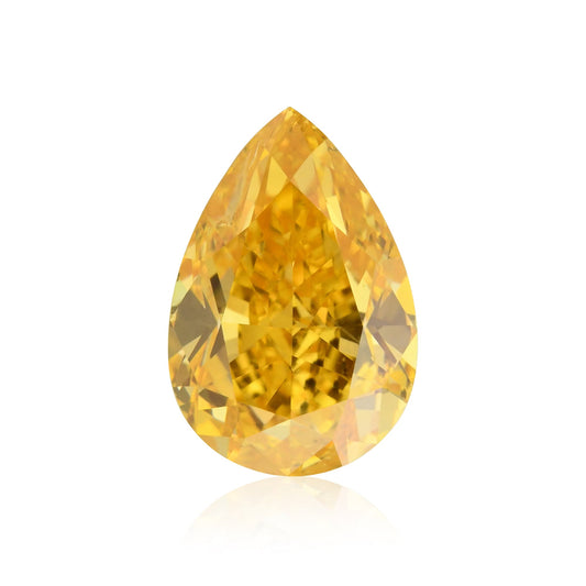 1,10 Karat Fancy Vivid Orange Yellow Pear Diamond GIA (I1)
