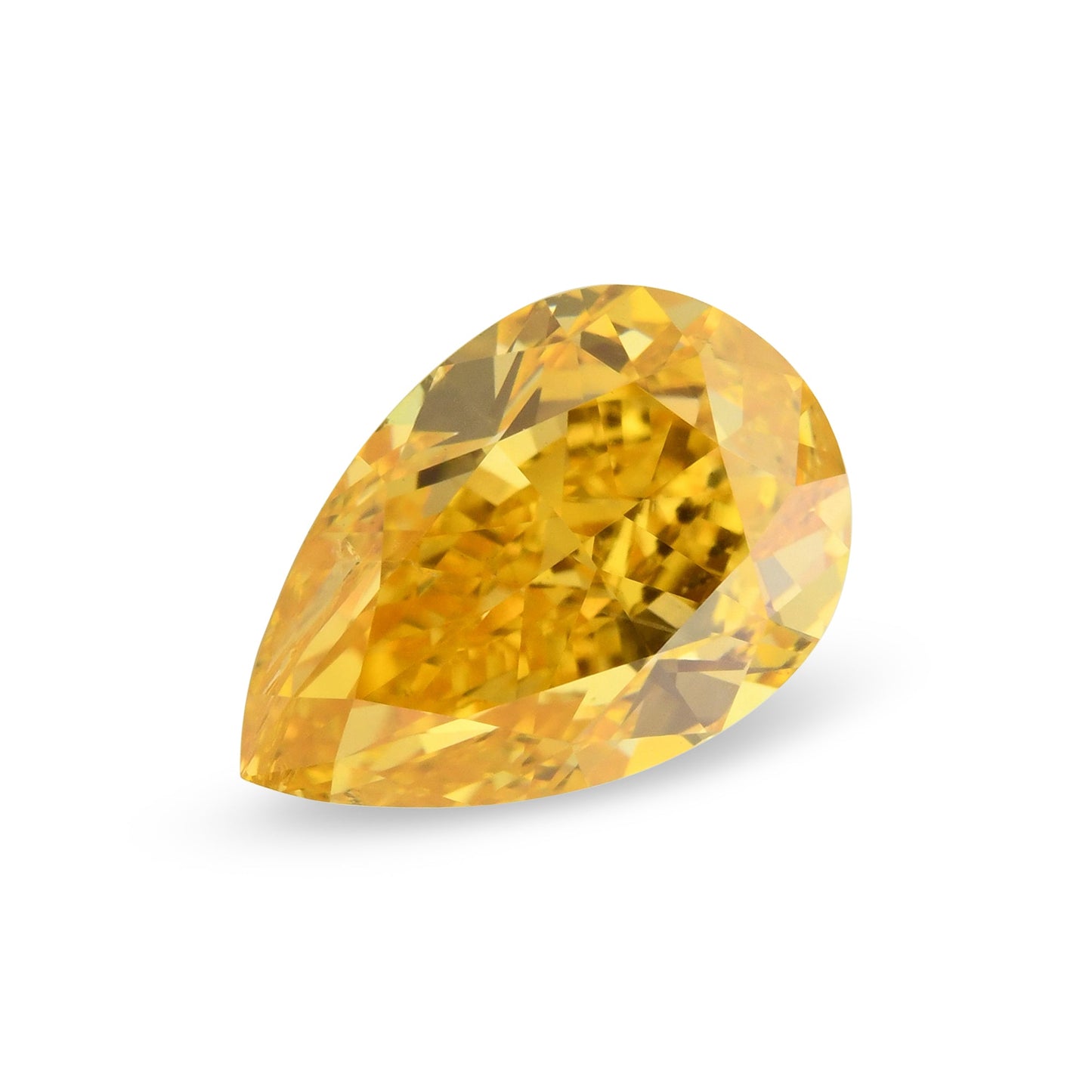 1,10 Karat Fancy Vivid Orange Yellow Pear Diamond GIA (I1)