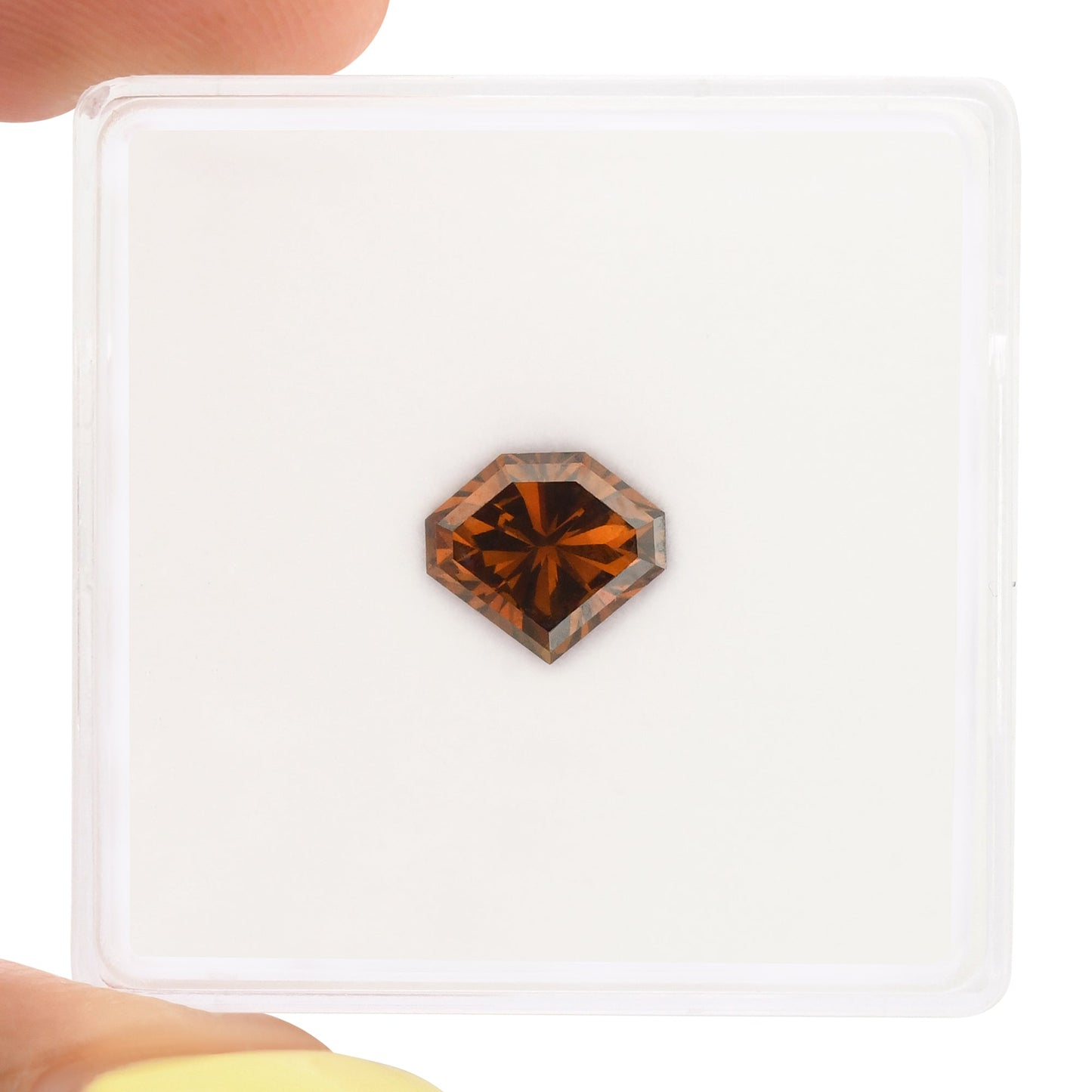 1,11 Karat Fancy Deep Brown Orange Shield Diamant SI2 GIA