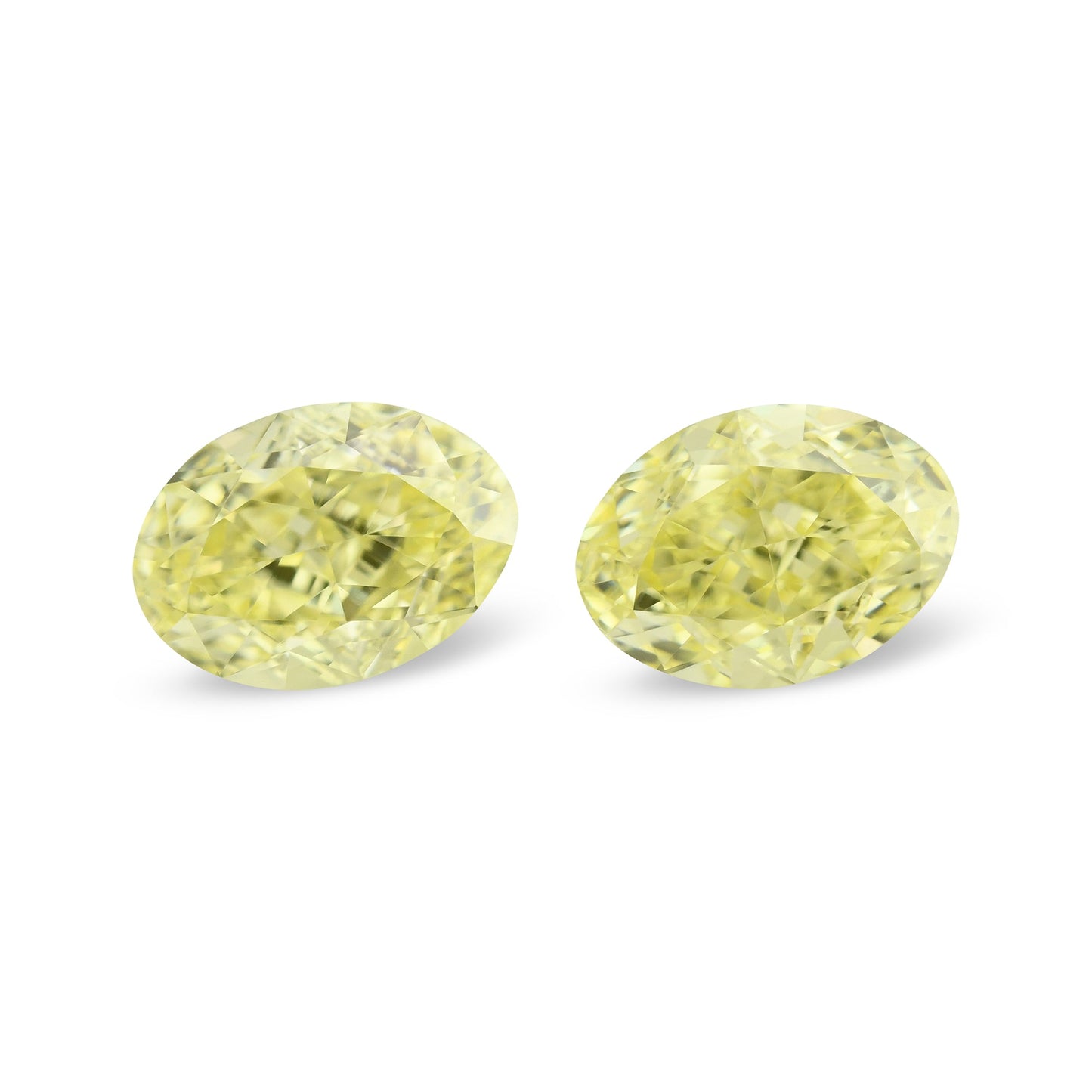 1.11 Carat Fancy Yellow Oval Diamonds VVS2 GIA