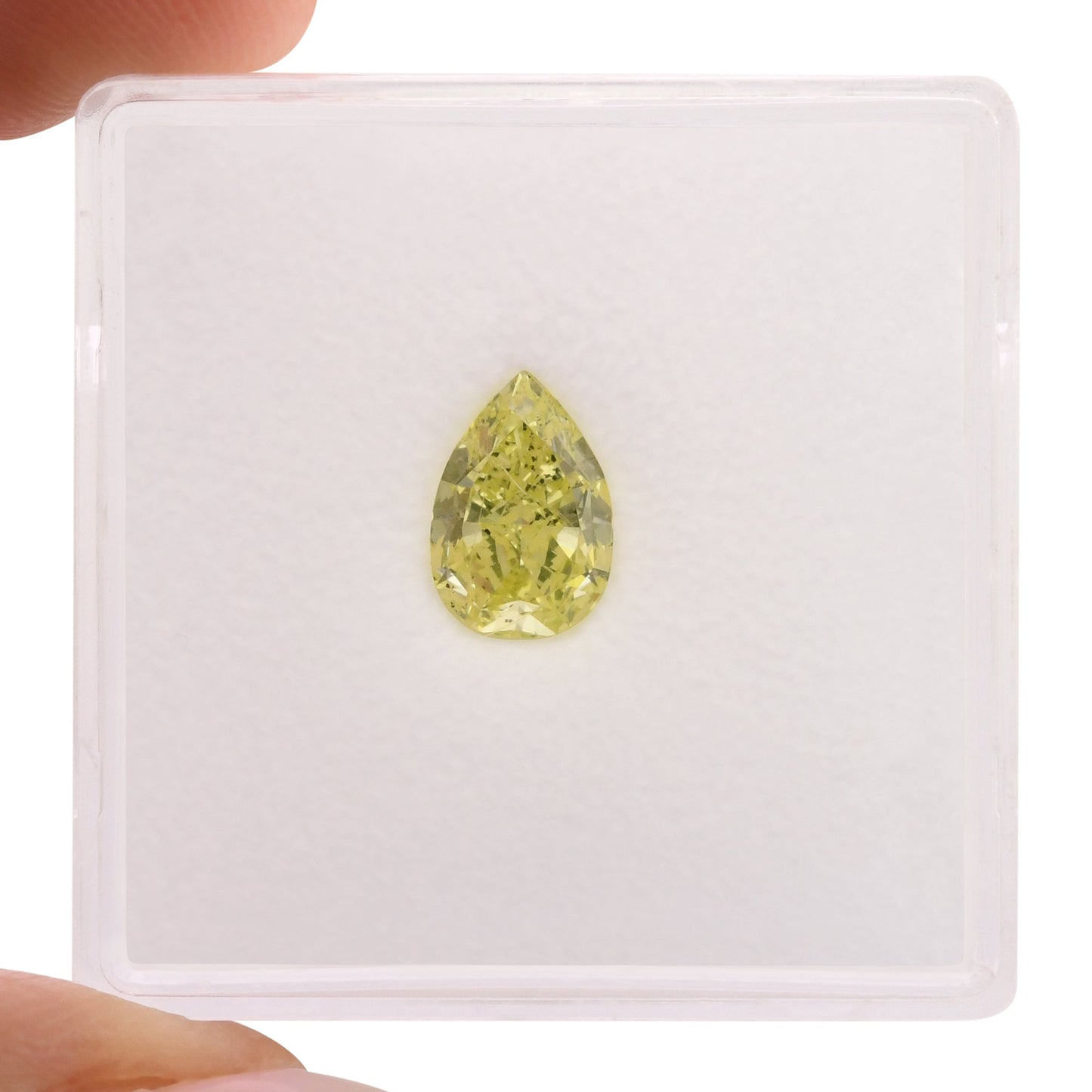 1,12 Karat Fancy Intense Grün-Gelb Birnenförmiger Diamant SI2 GIA