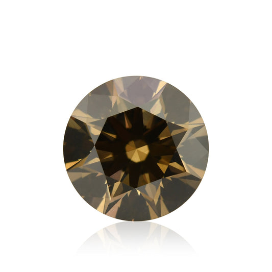 1,13 Karat Fancy Dunkelgelbbrauner runder Diamant VS1 GIA